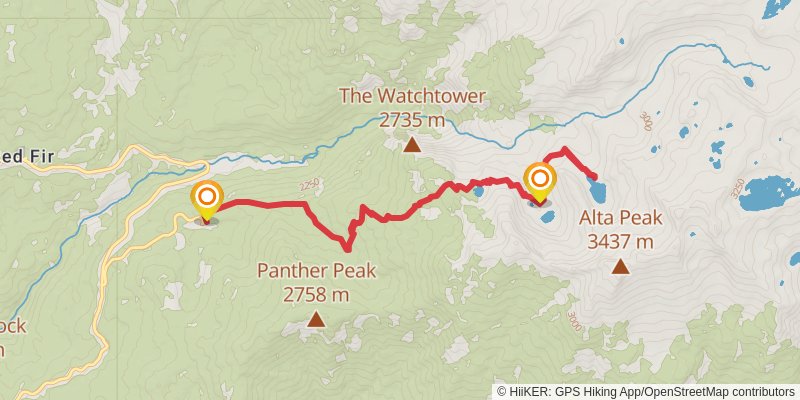 Emerald Lake and Pear Lake Trail stage 2 Map