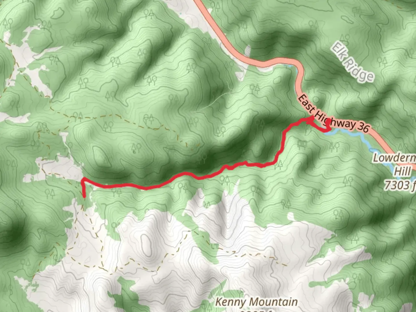 An image depicting the trail Lions Paw Trail via Lion Gulch Trail and its surrounding area.