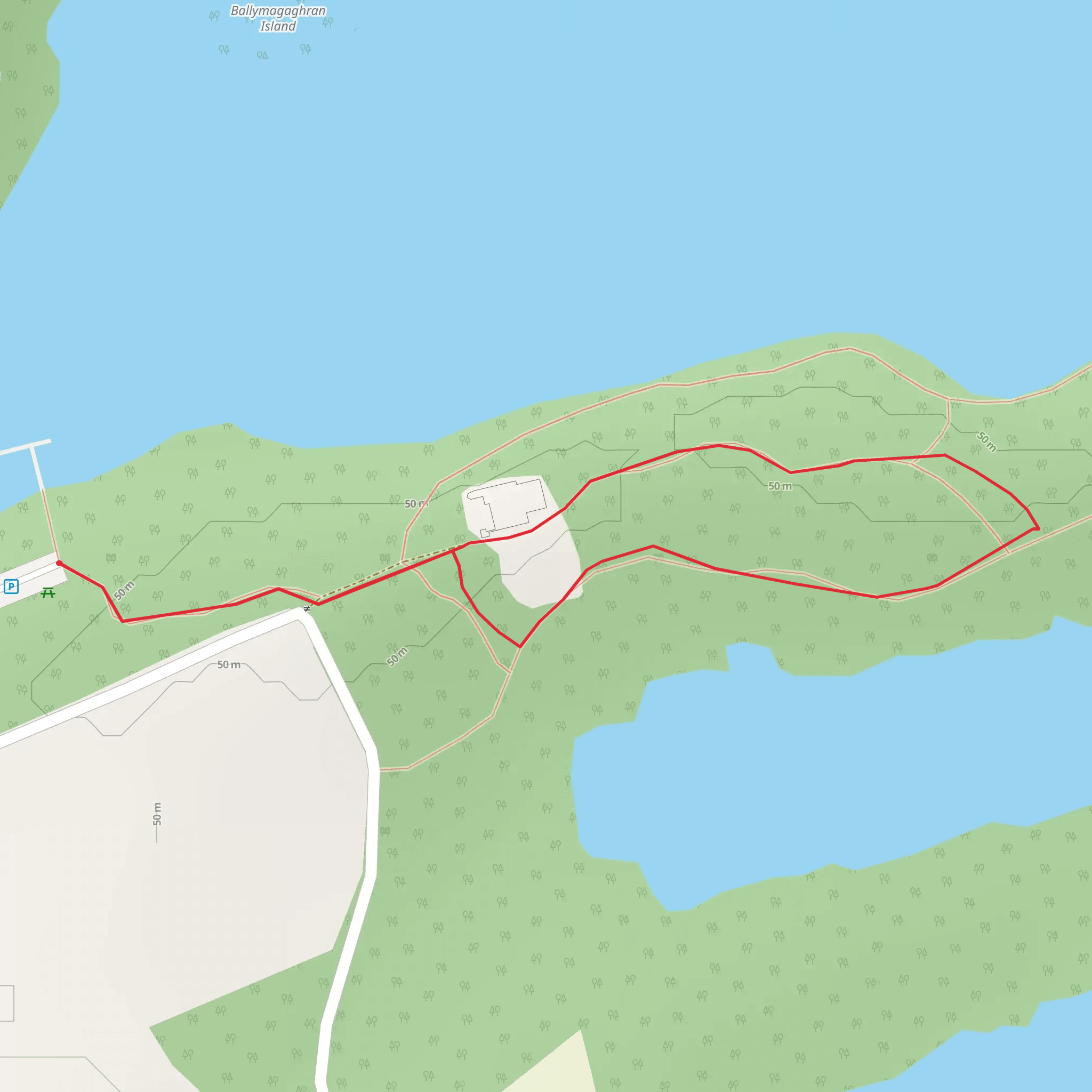 Castle Caldwell Forest - Castle Scenic Walk mobile static map
