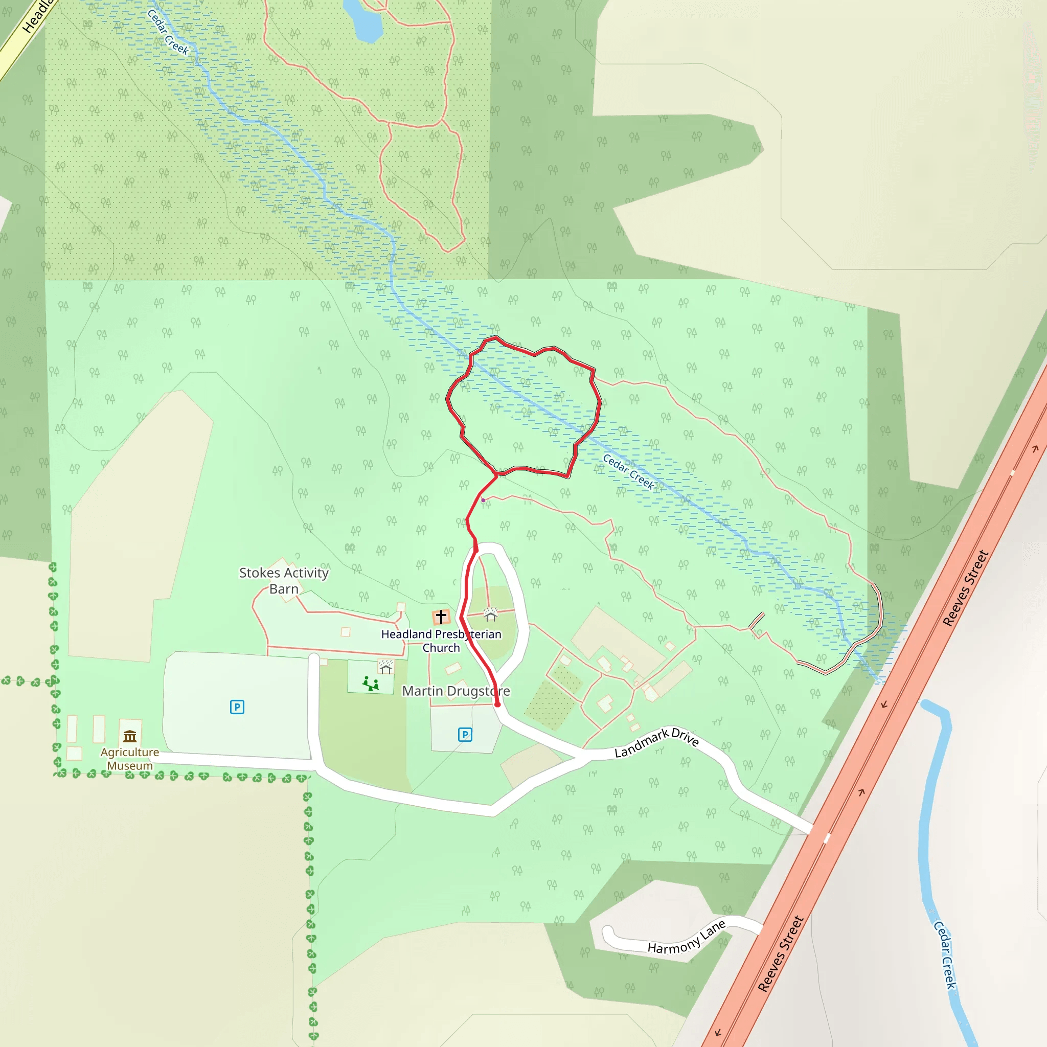 Landmark Park Loop mobile static map