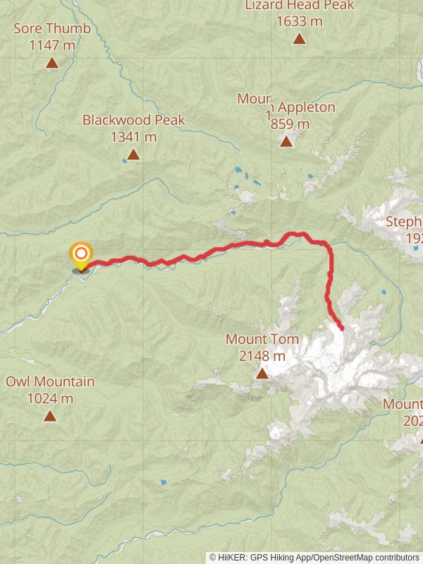 Blue Glacier And Hoh River Trail mobile static map