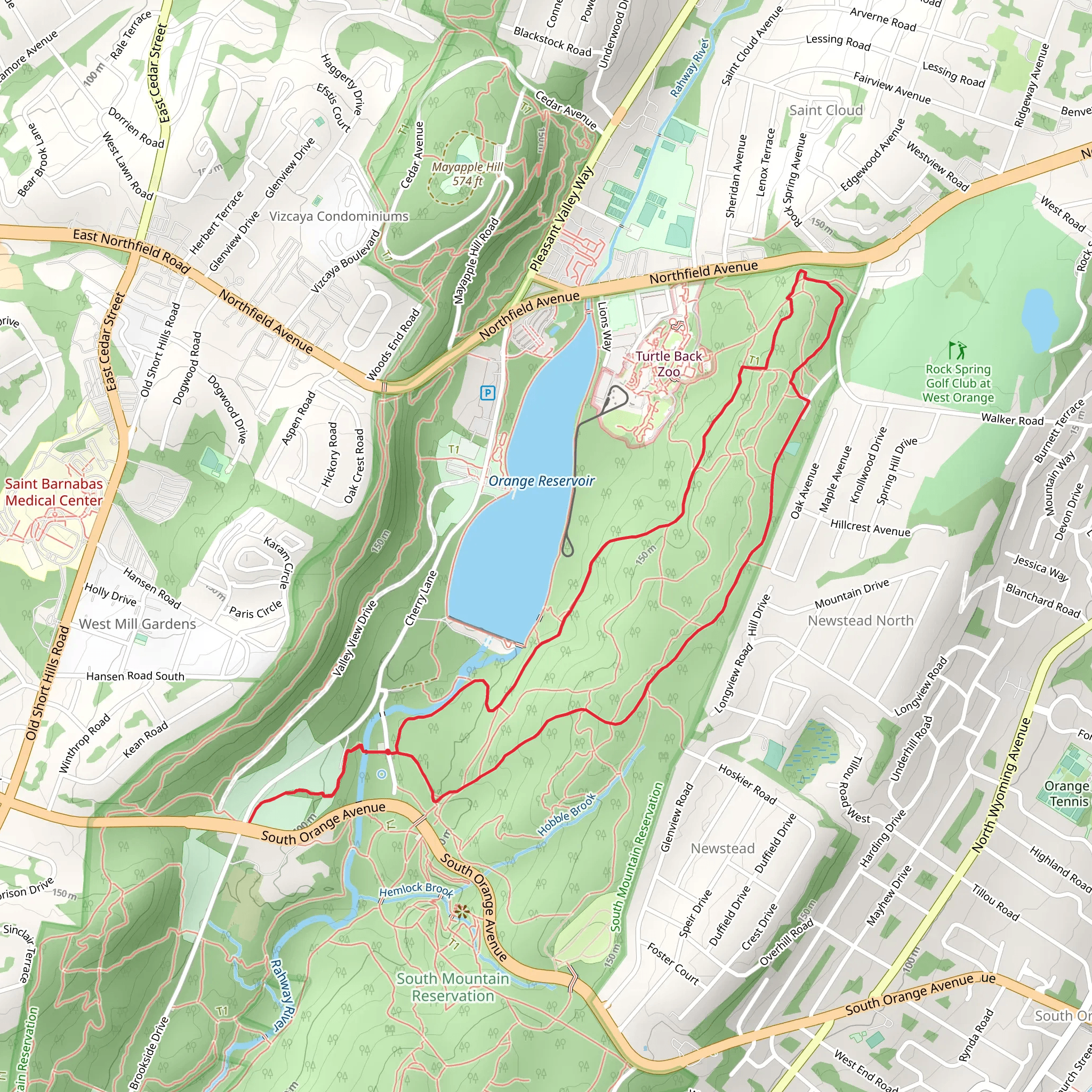 Hillspur, Zoo and Lenape Loop Trail mobile static map