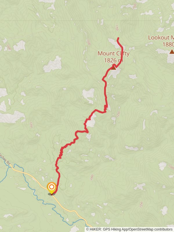 Mount Clifty Trail mobile static map