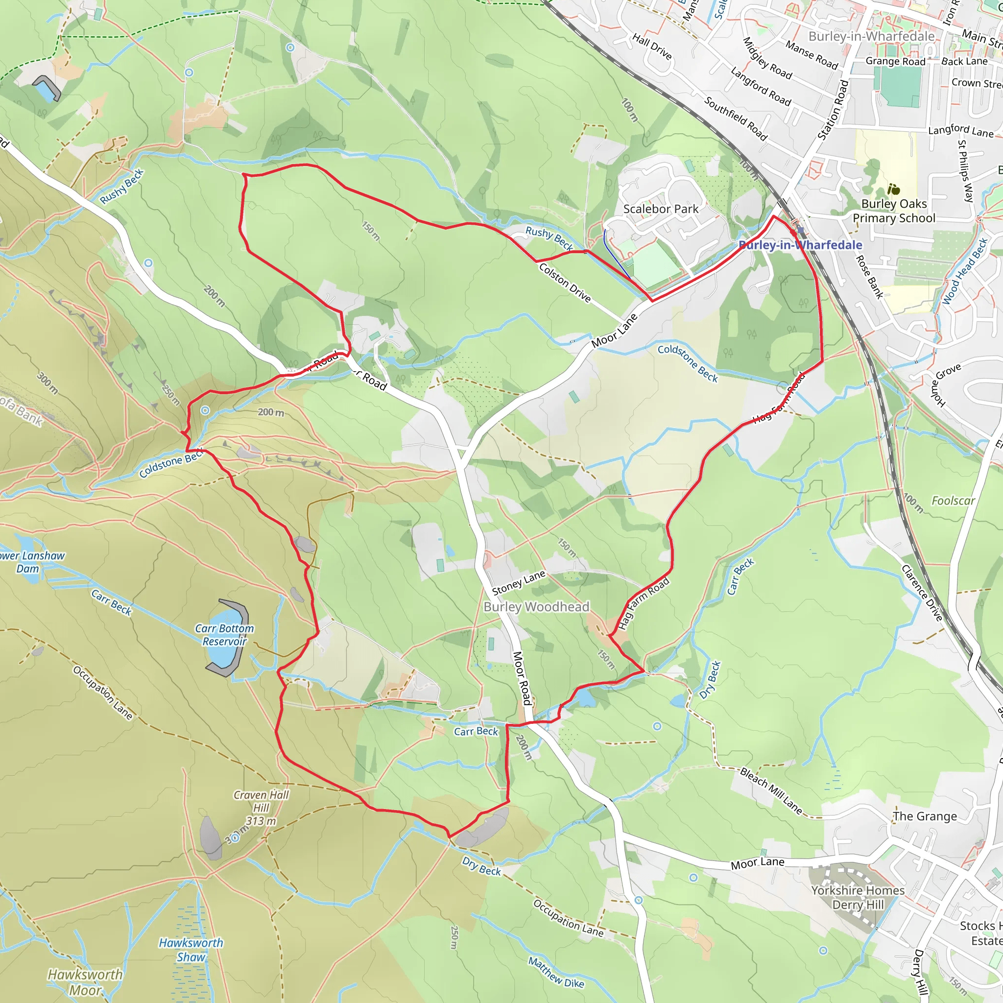 Burley Woodhead Loop mobile static map