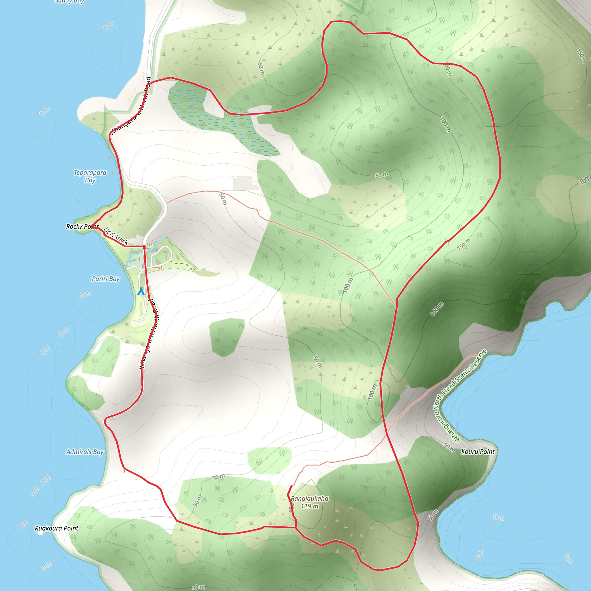 Whangaruru North Head - Full Loop Track mobile static map
