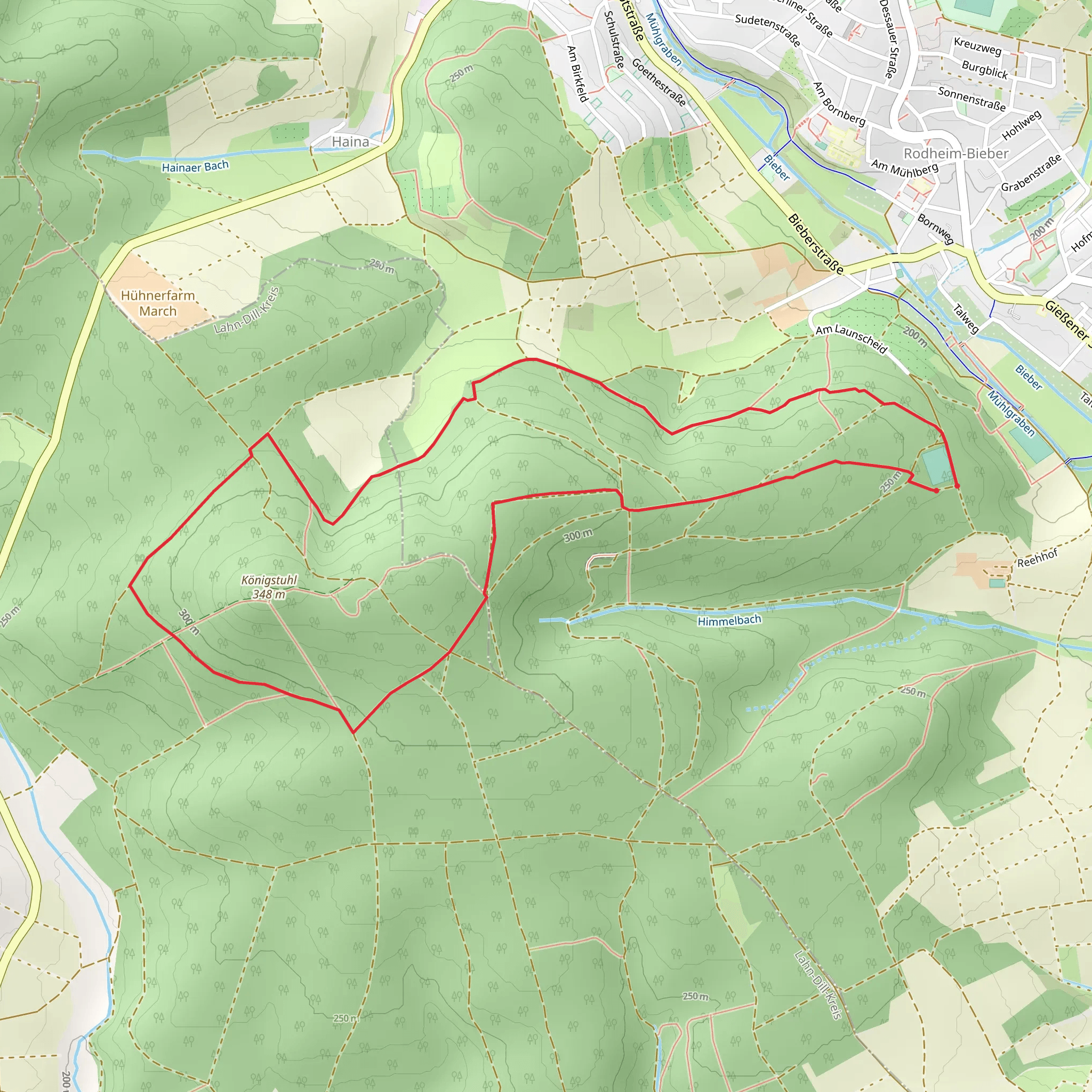 Frauenkreuz Loop via Lahnhoehenweg mobile static map
