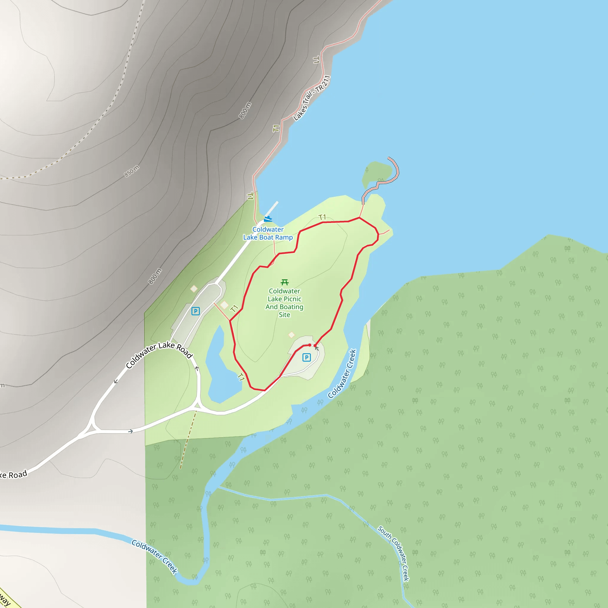Birth of a Lake Trail mobile static map