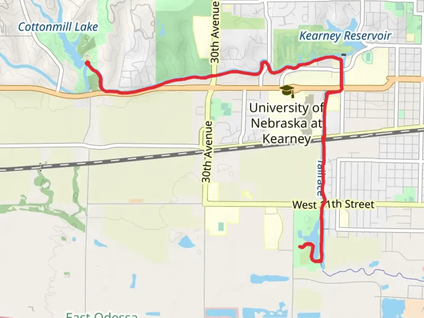 An image depicting the trail Yanney Park Lake via The Links and its surrounding area.