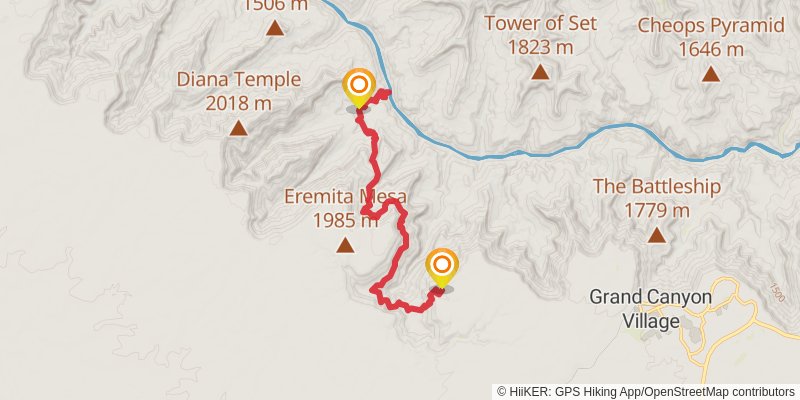 Boucher Trail via Hermit Trail stage 3 Map
