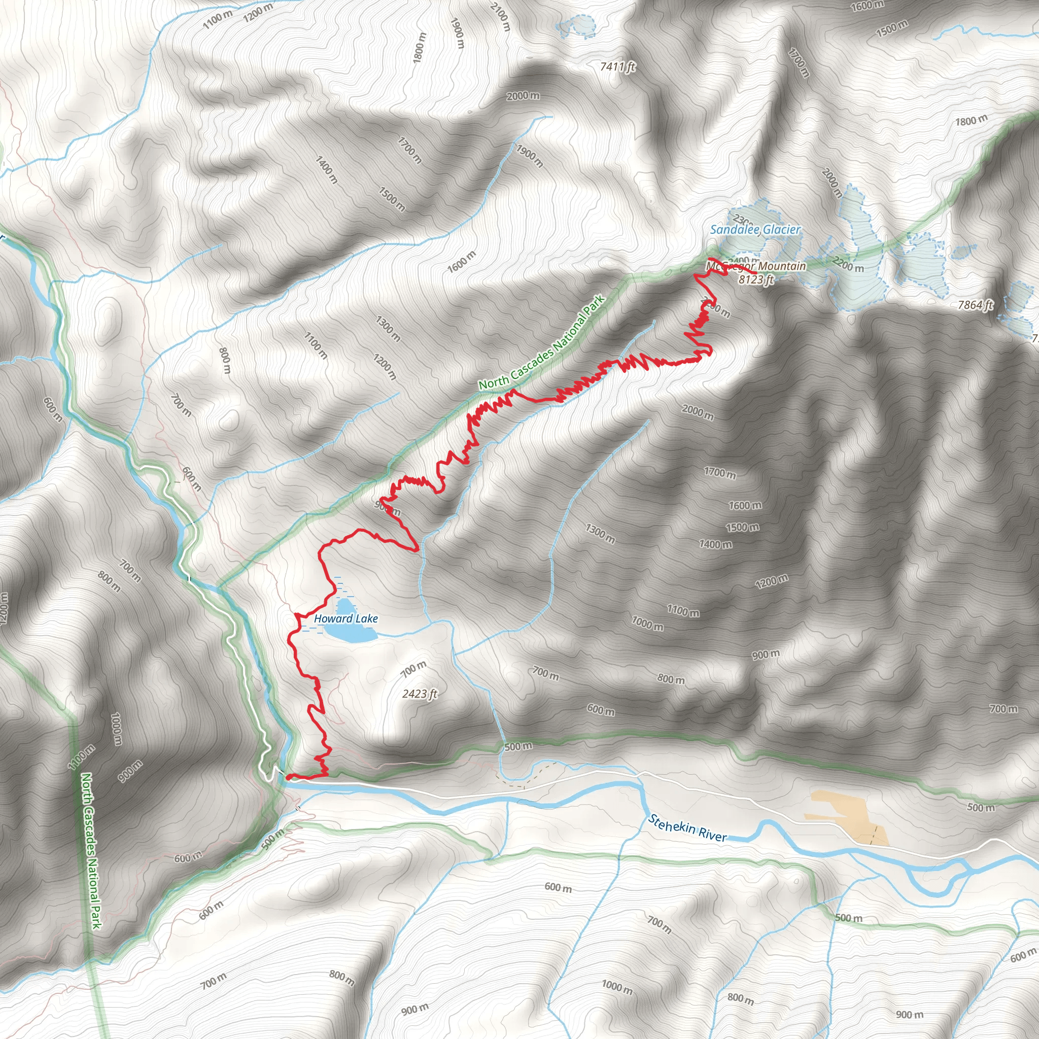 McGregor Mountain Trail via PCT mobile static map