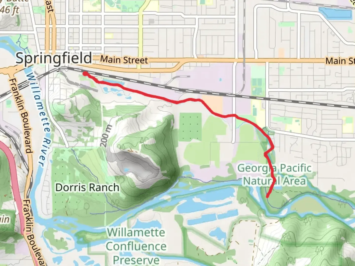 An image depicting the trail Mill Race Path and its surrounding area.