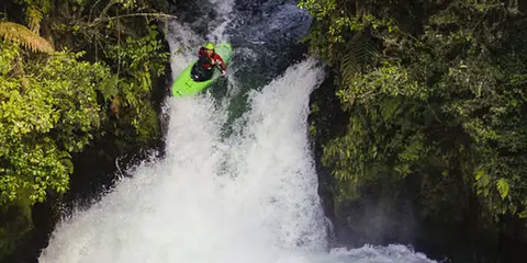 An image depicting the trail Okere Falls Track and its surrounding area.