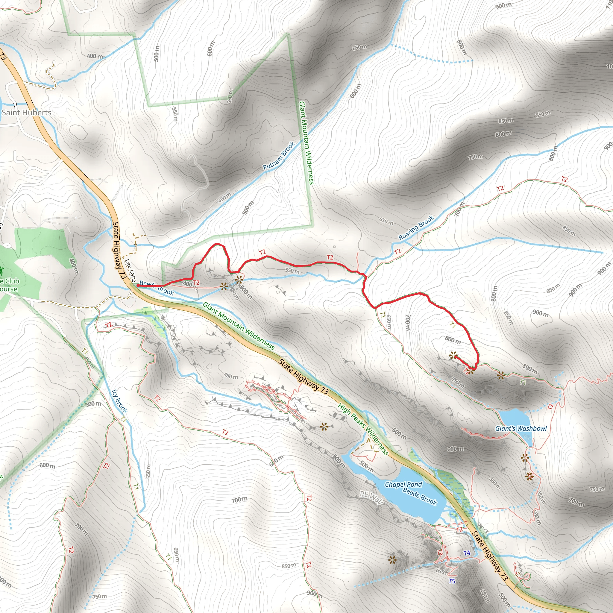 Nubble Summit via Roaring Brook Trail mobile static map