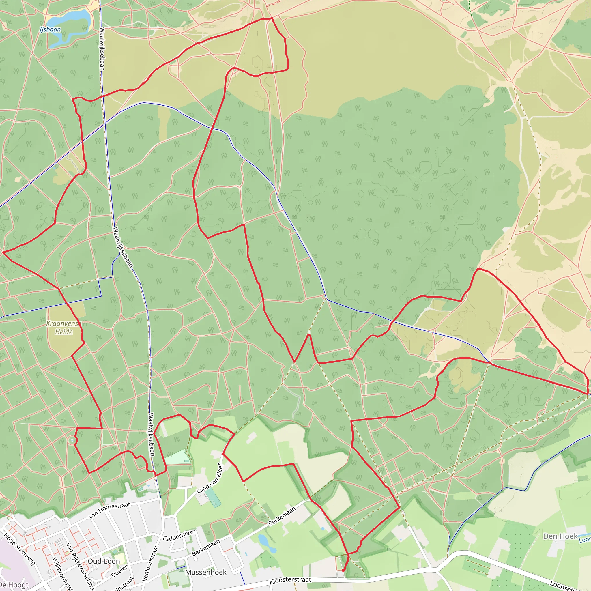 Kraanvensche, Roestelberg and Land van Kleef Loop mobile static map