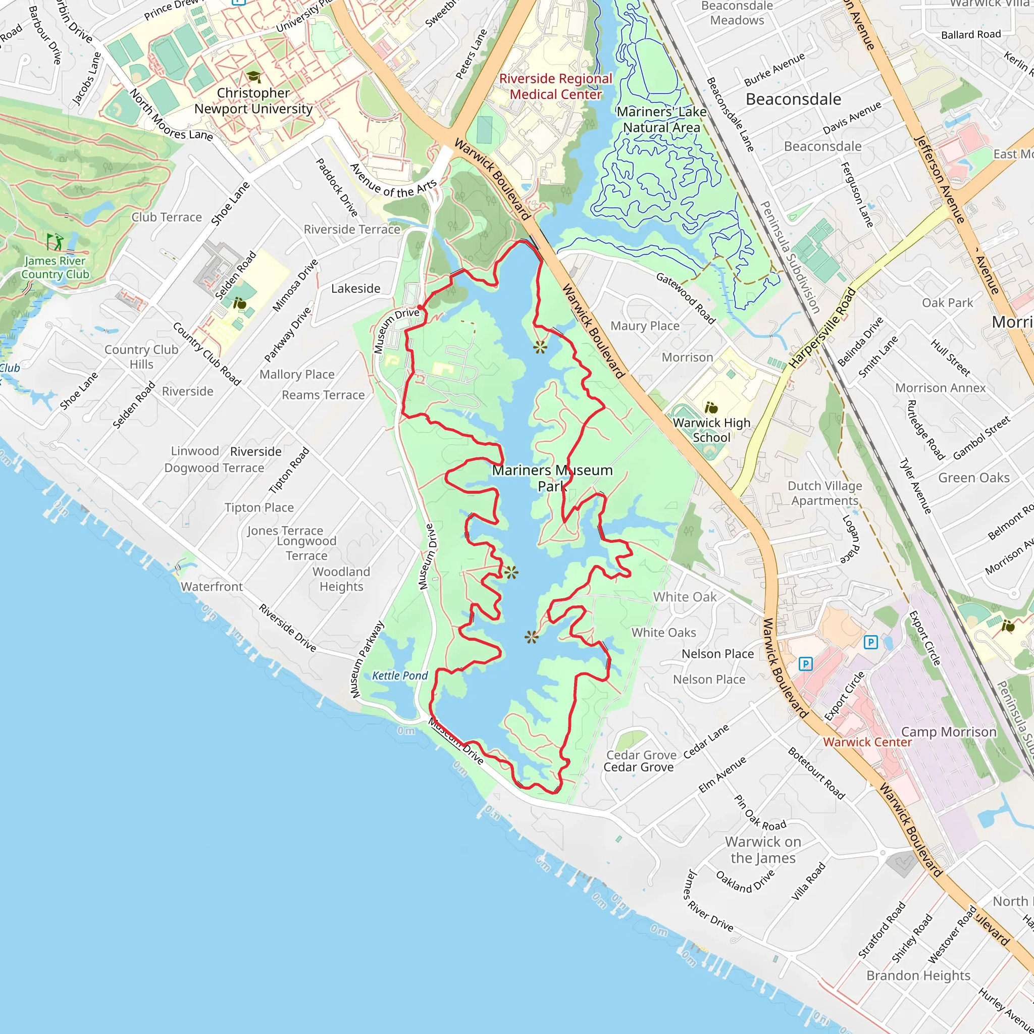 The Mariners' Lake Loop Trail mobile static map