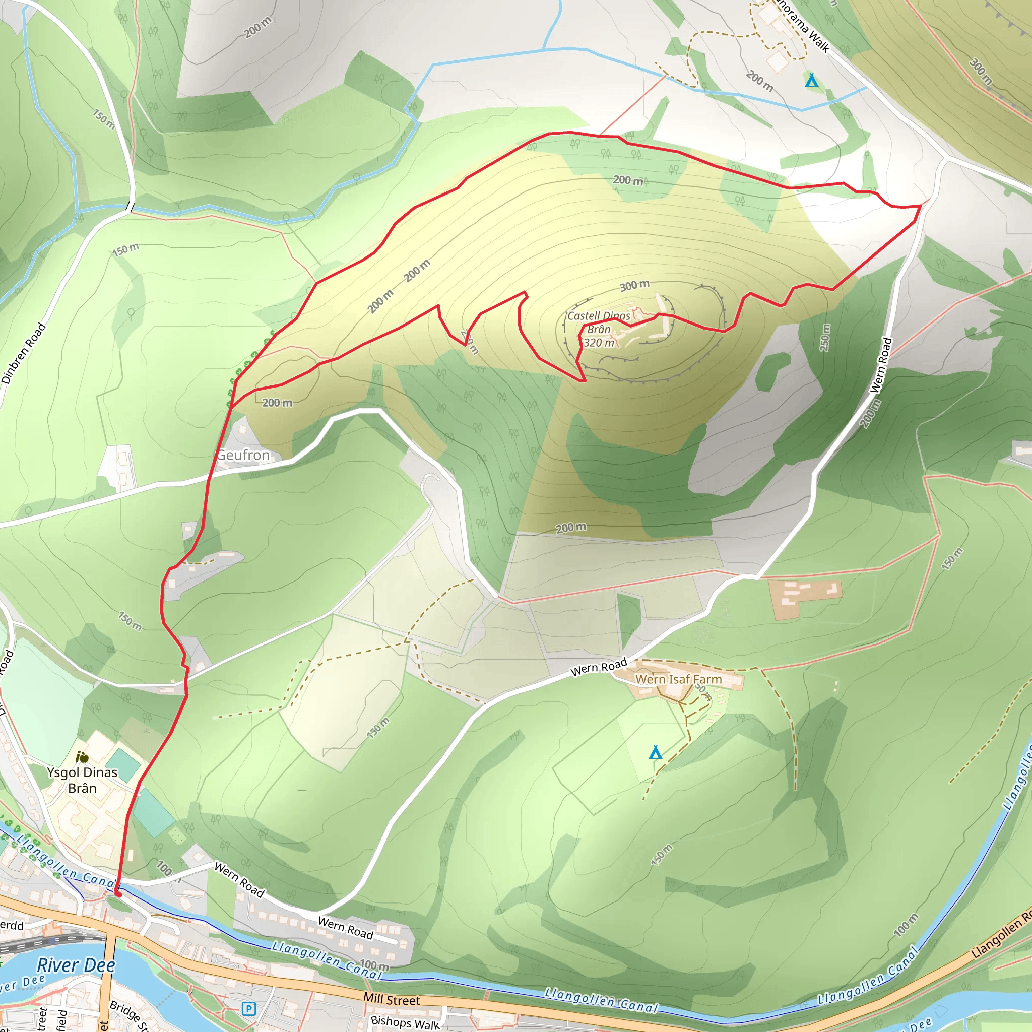 Castell Dinas Bran Loop mobile static map