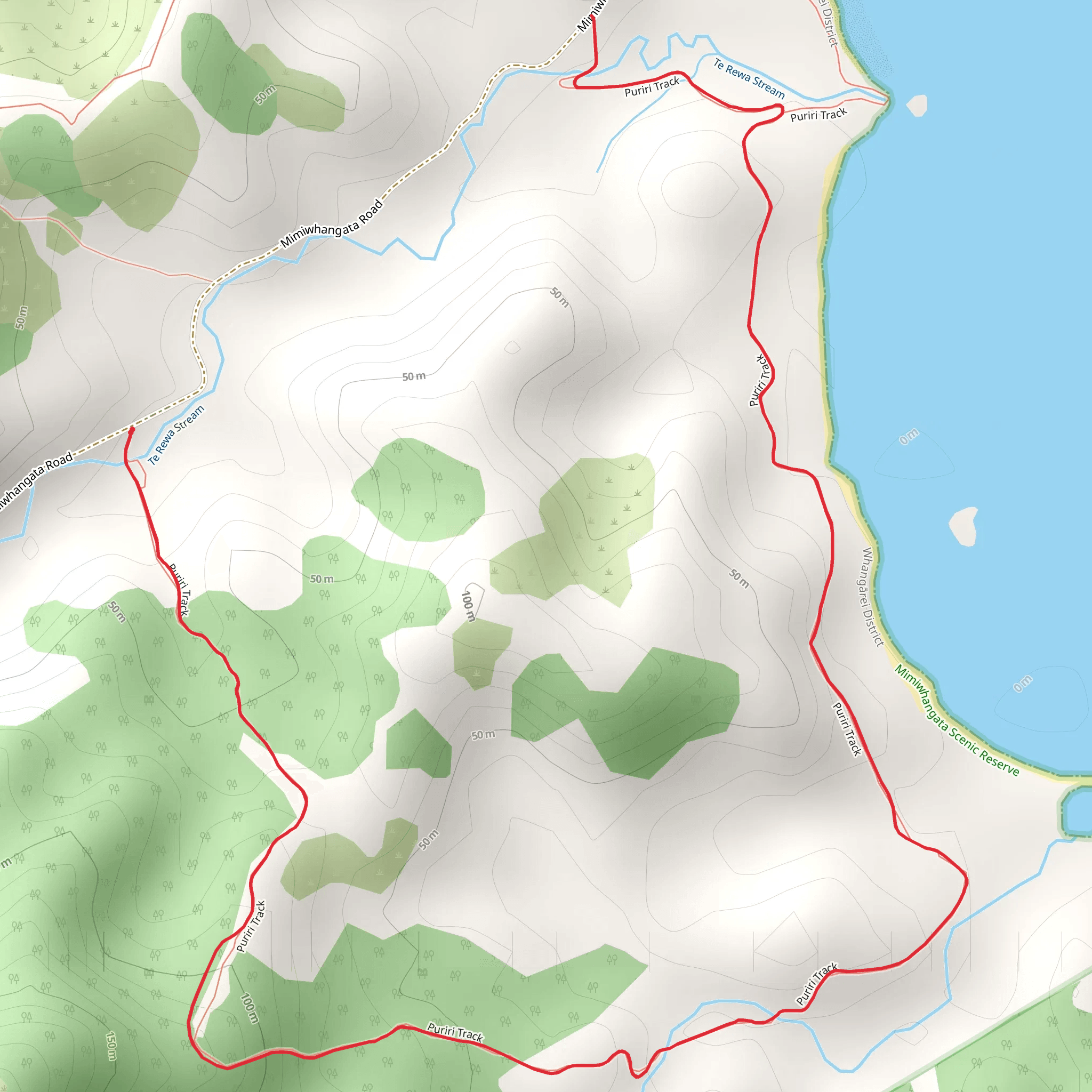 Puriri Track mobile static map