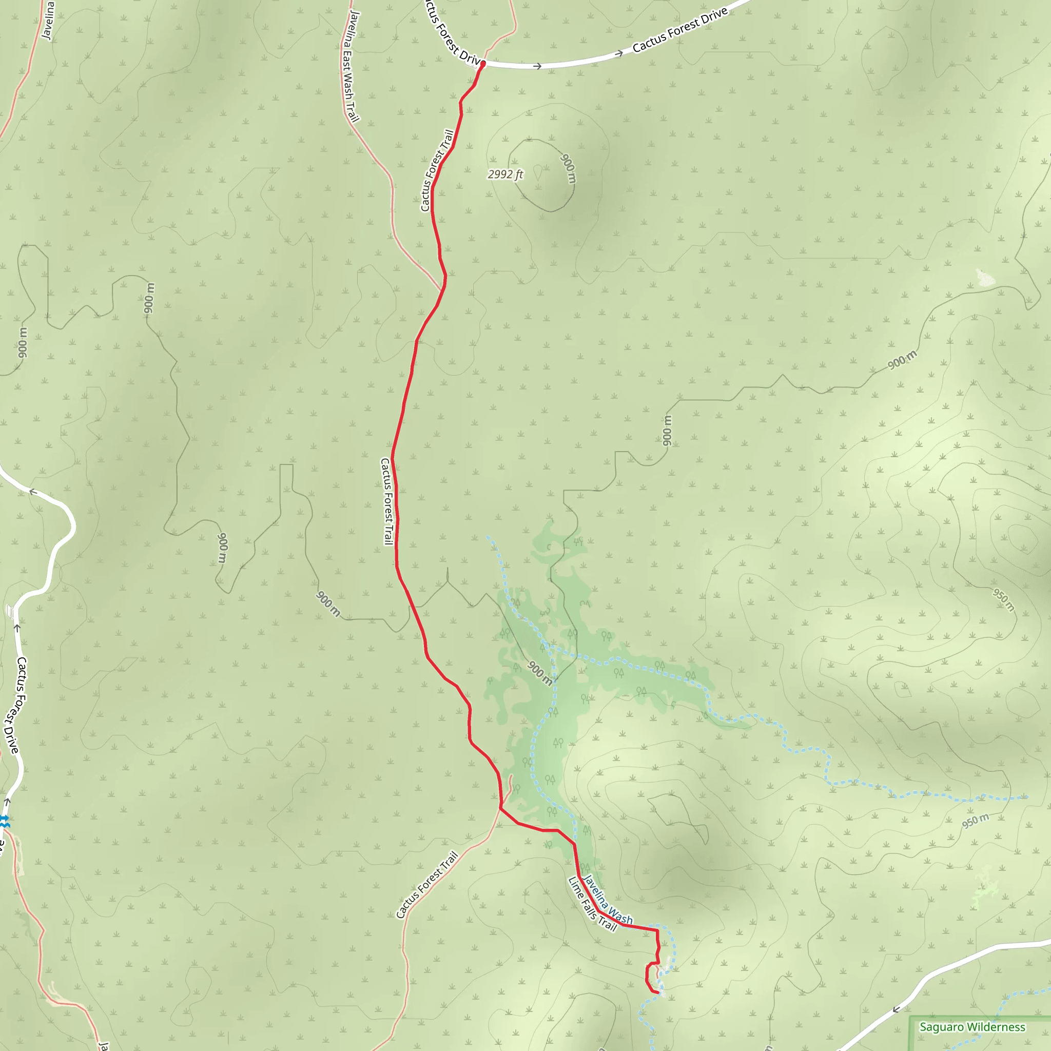 Lime Falls via Cactus Forest Trail mobile static map