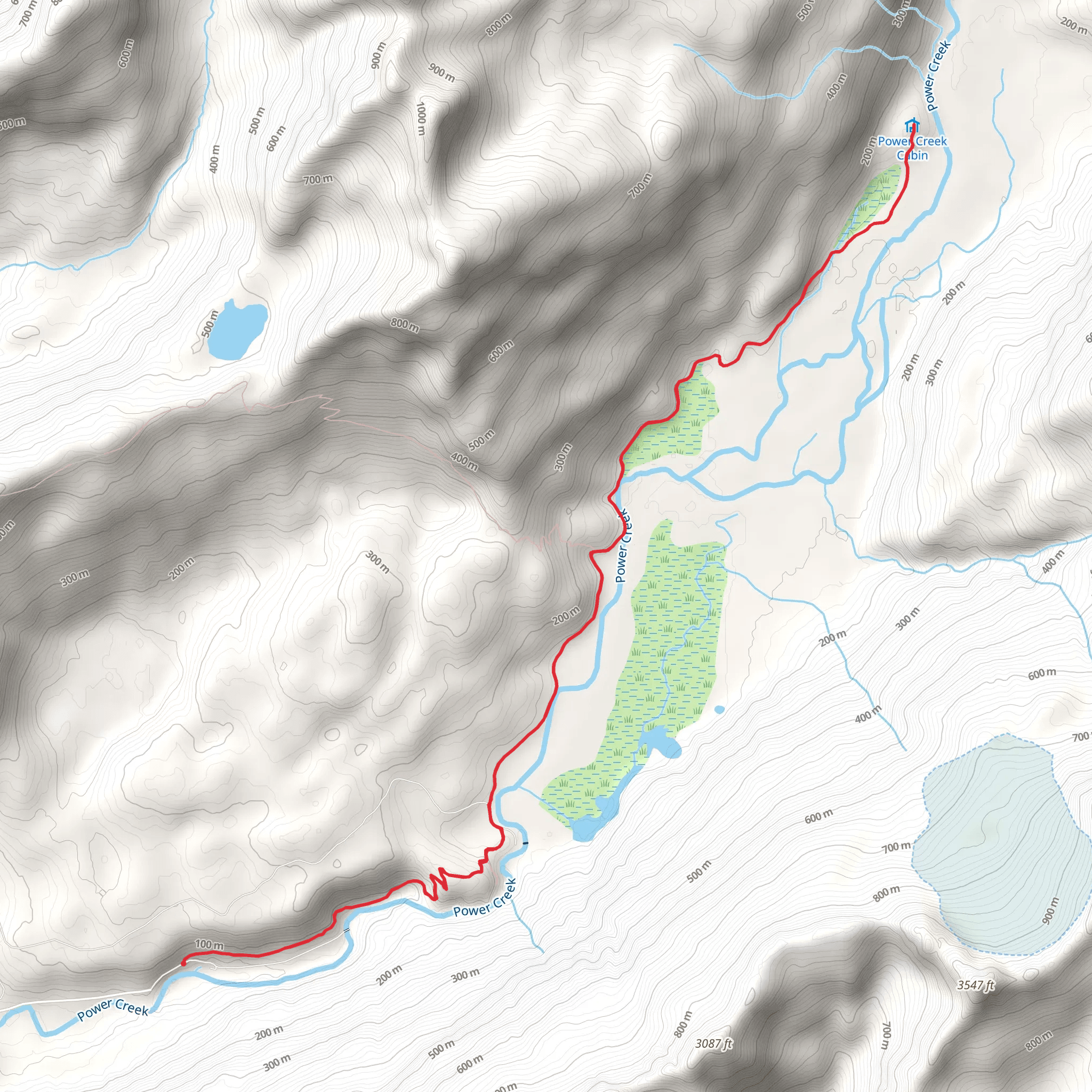 Power Creek Trail mobile static map