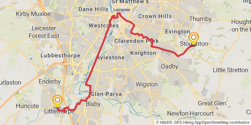 Fotheringhay to Bosworth Battlefield stage 4 Map