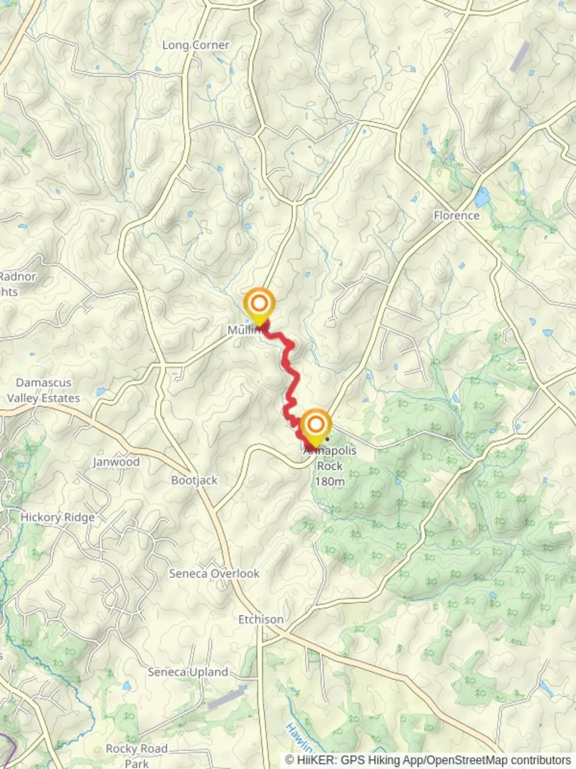 An image depicting the trail Split Rock and Patuxent Howard County Trail and its surrounding area.