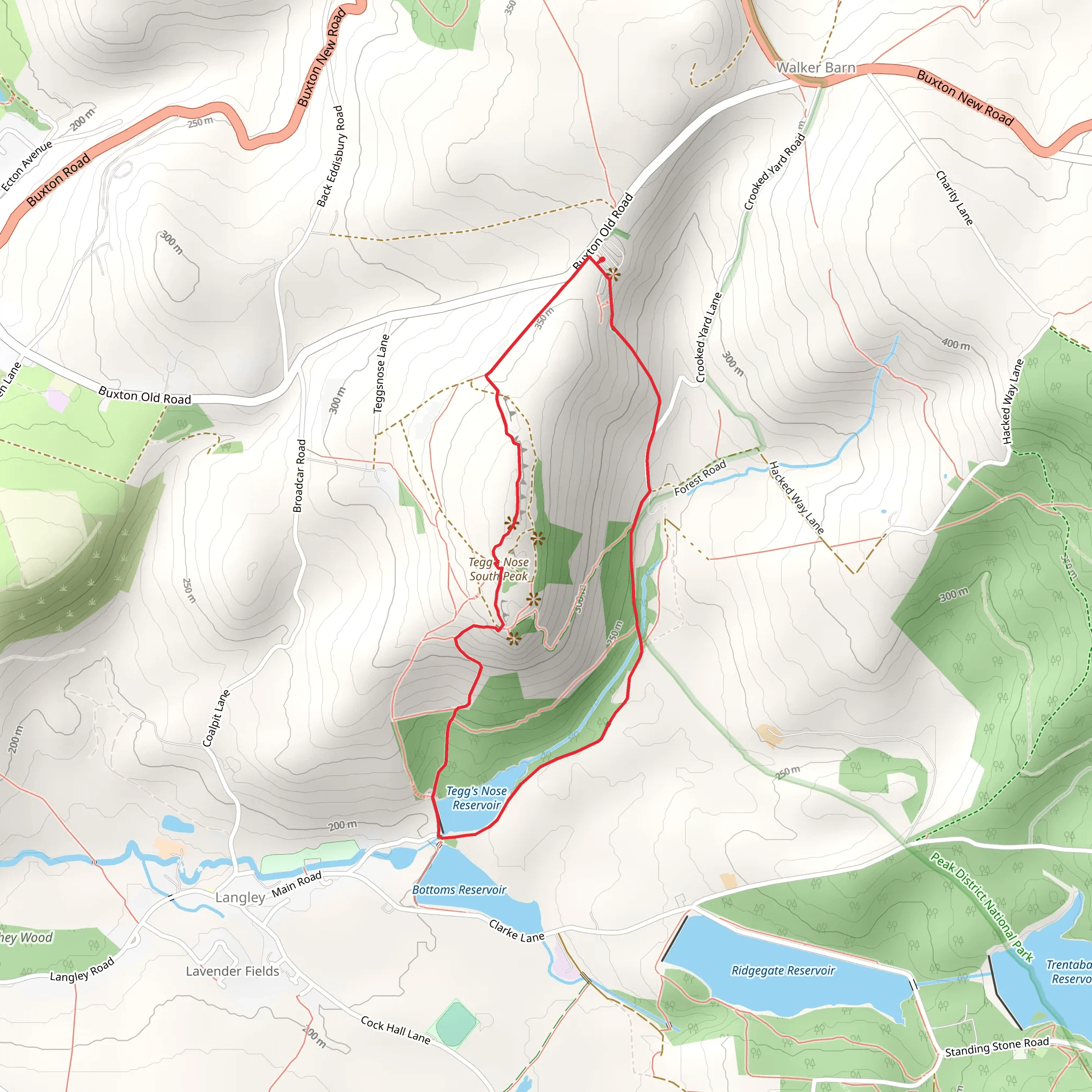 Tegg's Nose and Tegg's Nose Reservoir Loop mobile static map