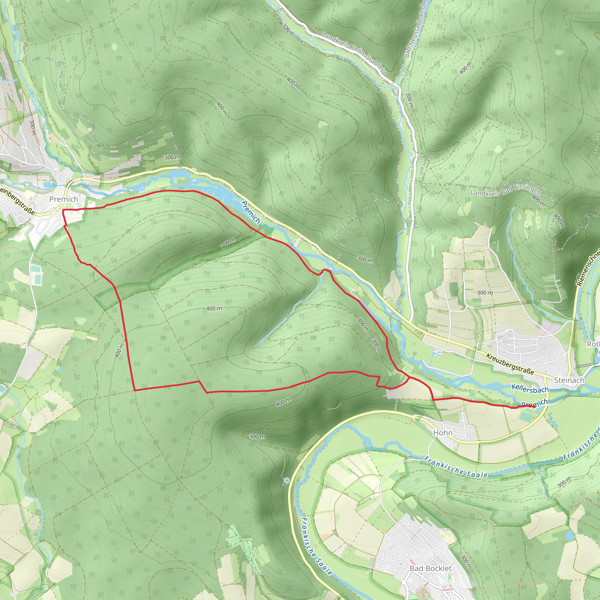 Bad Bockleter and Rhoen Rundweg Burkardorth mobile static map