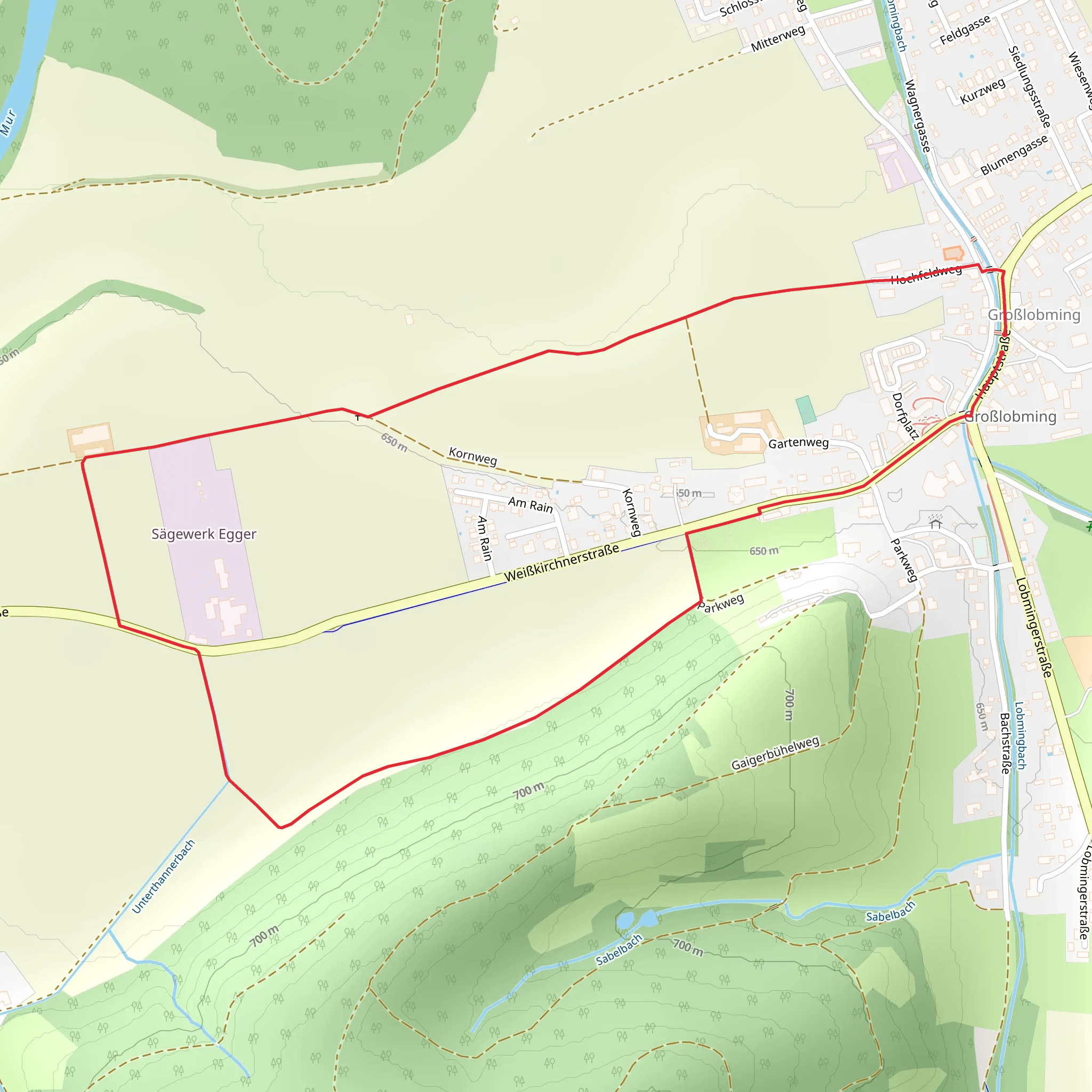Großlobming Loop Path mobile static map