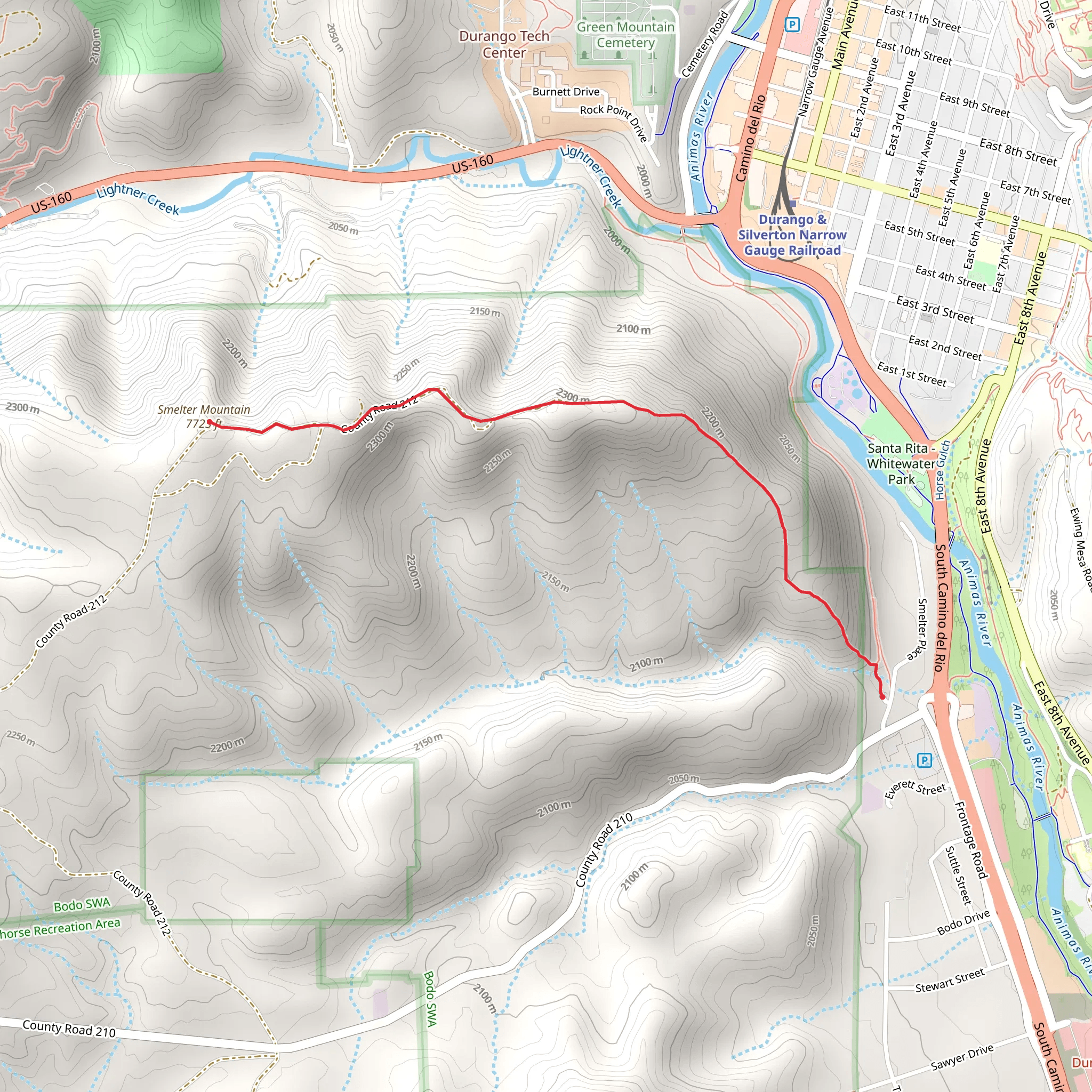 Smelter Mountain mobile static map