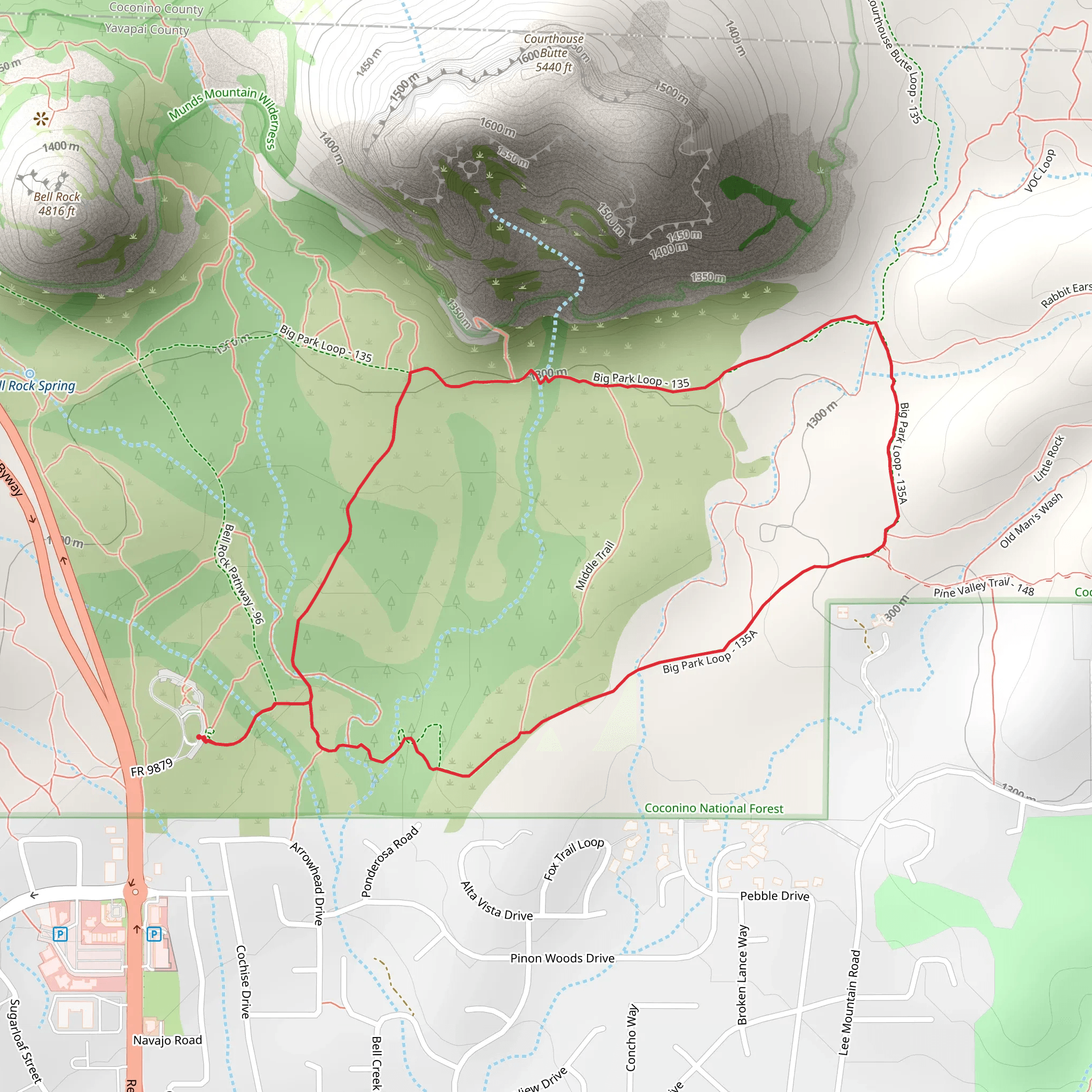 Big Park Loop Trail mobile static map