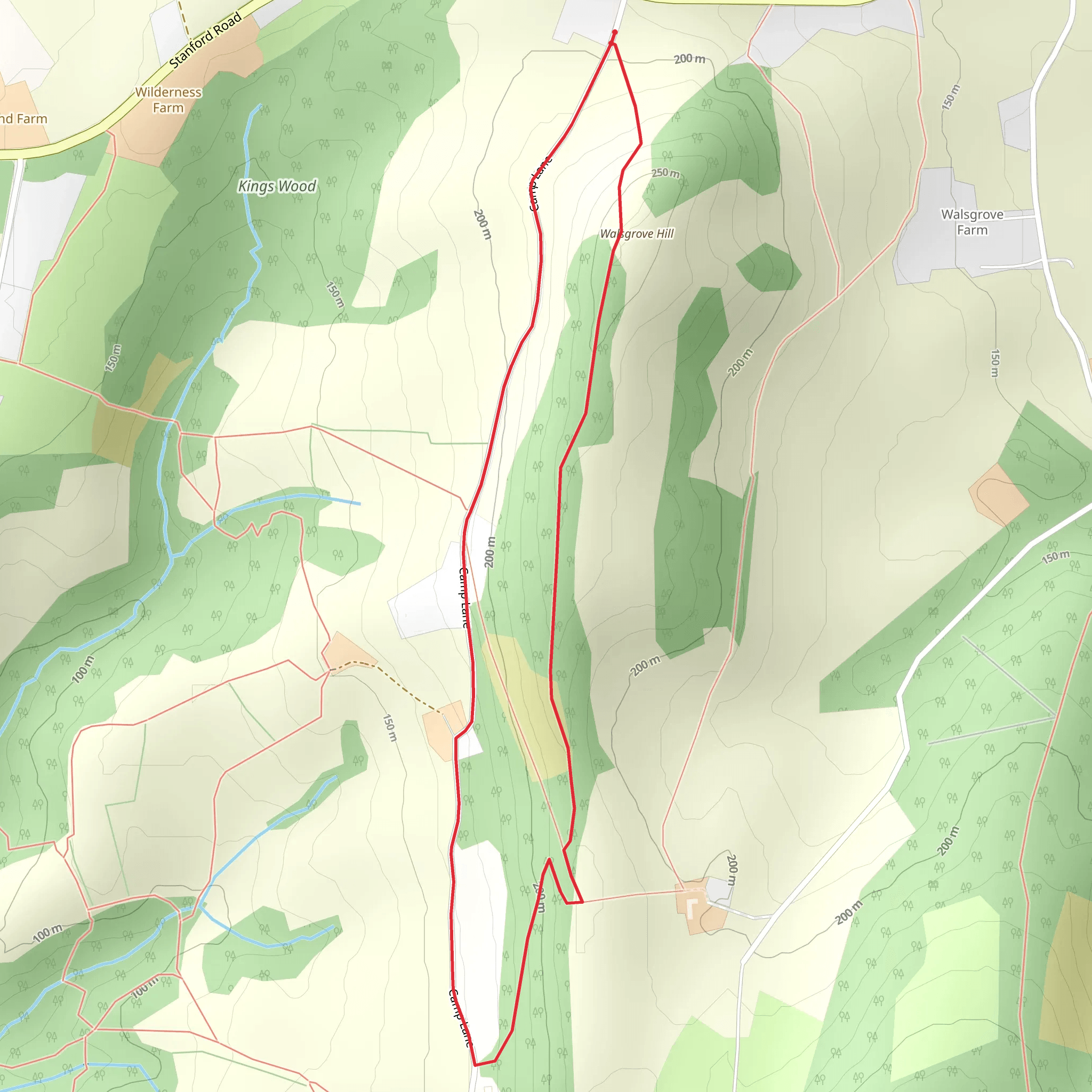 Walsgrove Hill Loop mobile static map