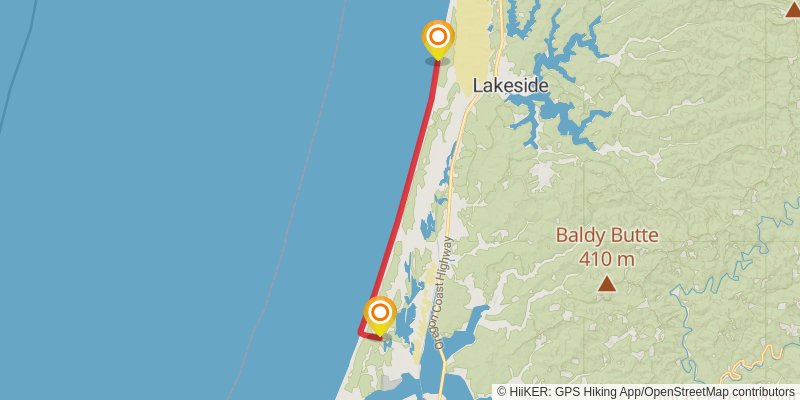 Oregon Coast Trail stage 22 Map