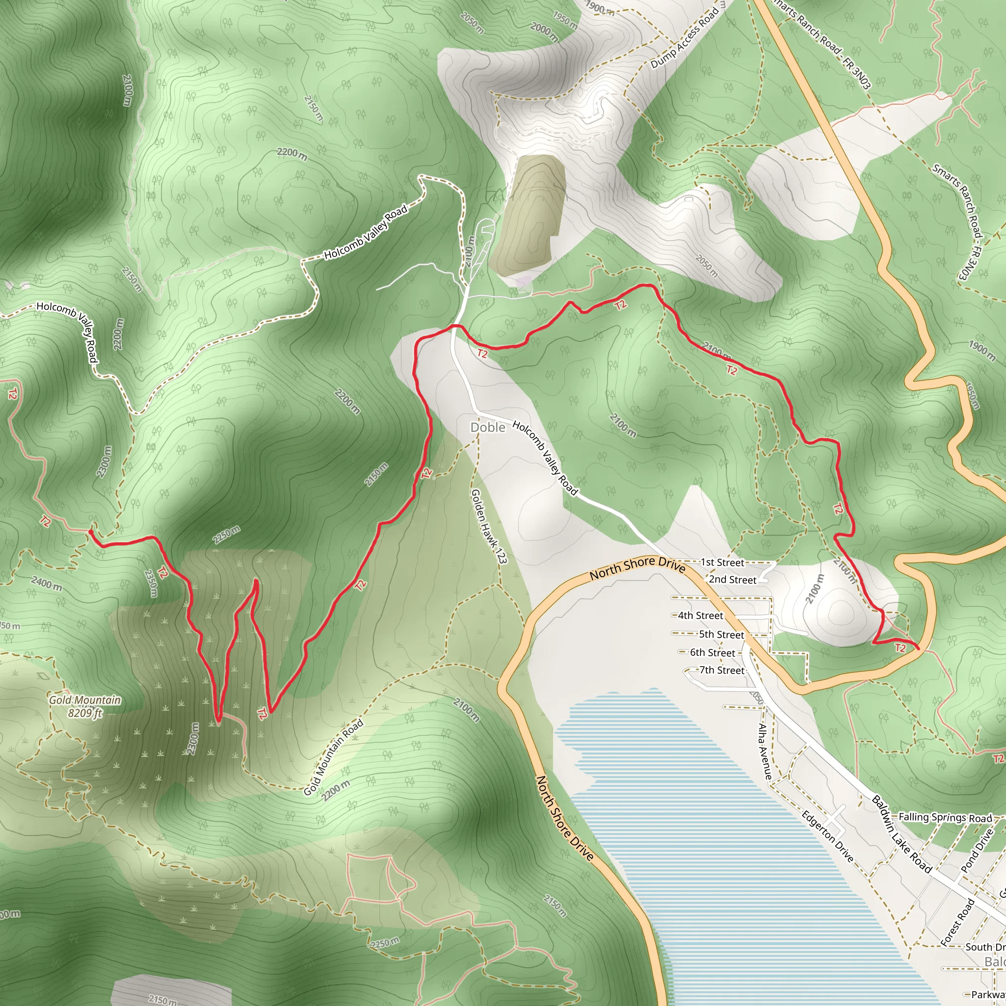 Lake Baldwin via Pacific Crest Trail mobile static map