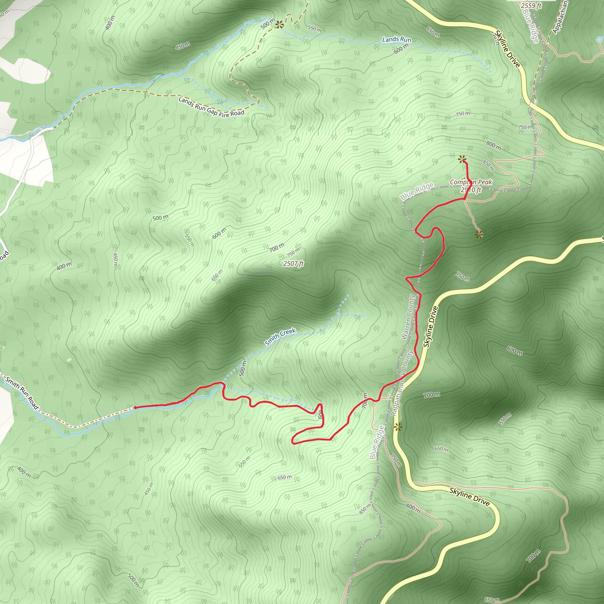 Compton Peak viA Jenkins Gap Trail mobile static map