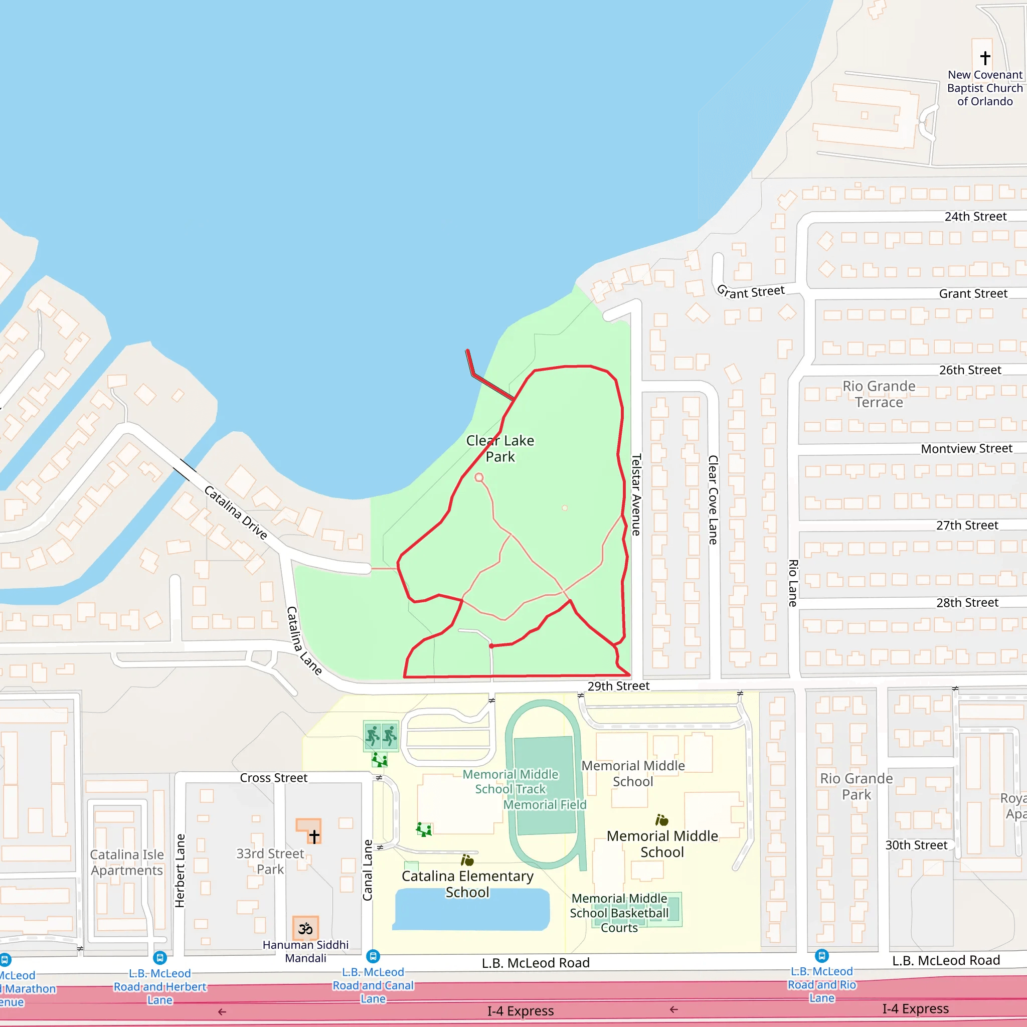 Clear Lake Park Loop mobile static map