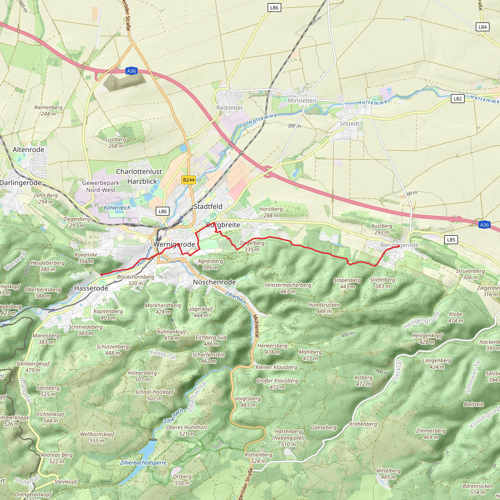 Himmelpforte to Benzingerode via Maekerstieg mobile static map