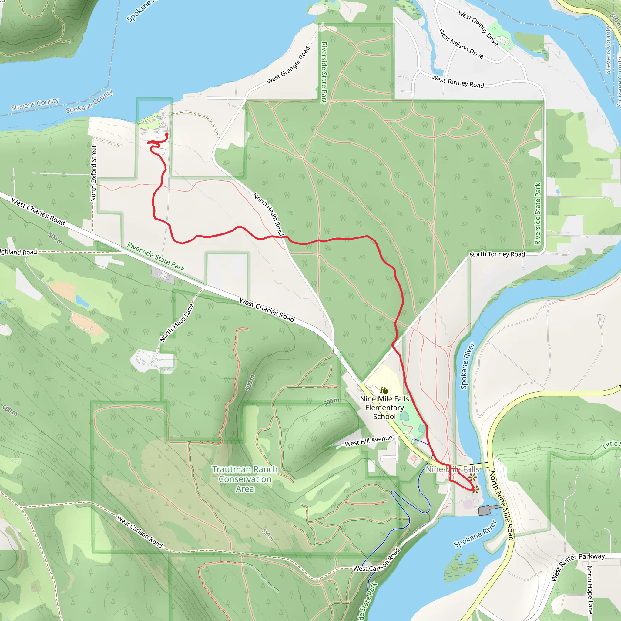 Centennial Trail and Sontag Park mobile static map