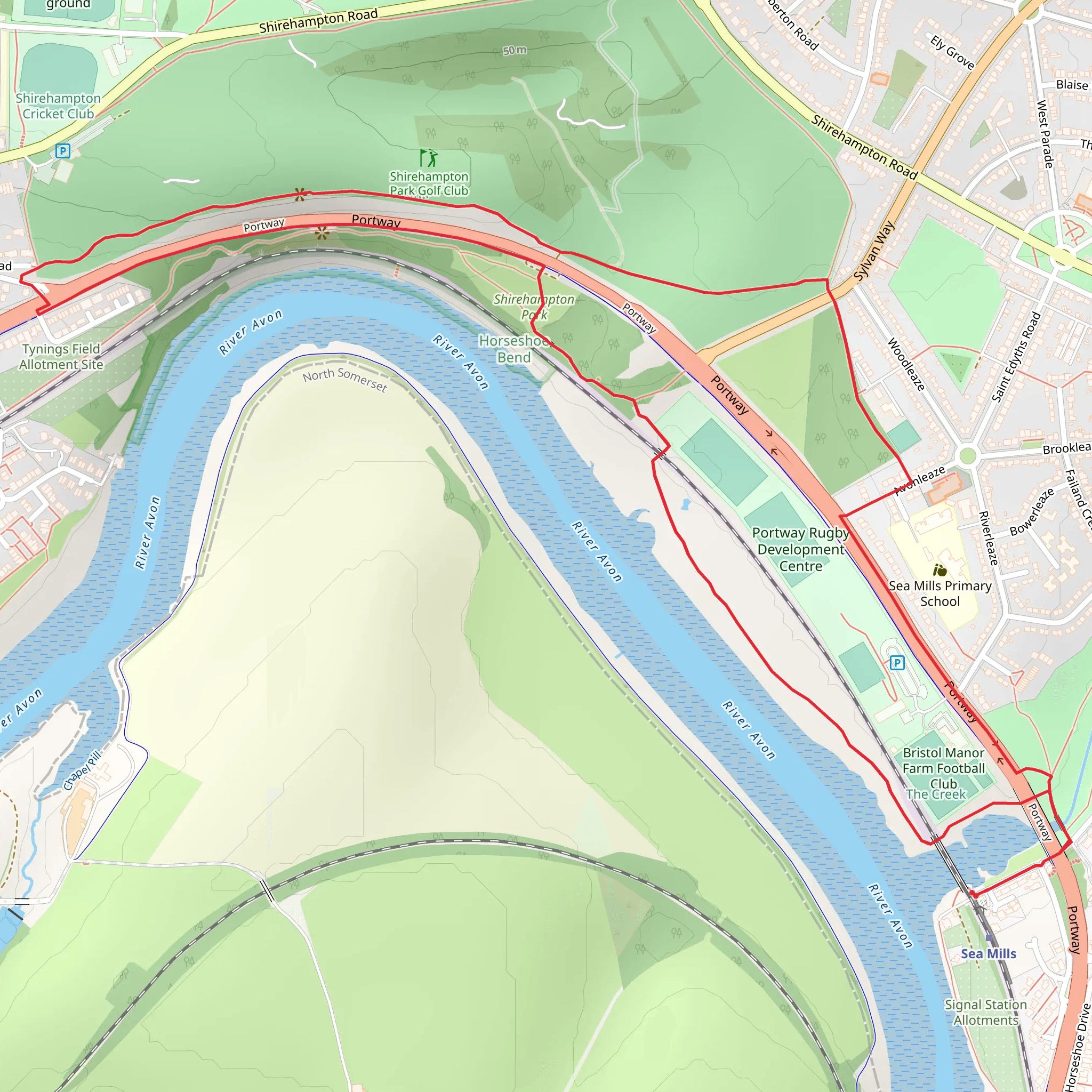Shirehampton Park Loop mobile static map