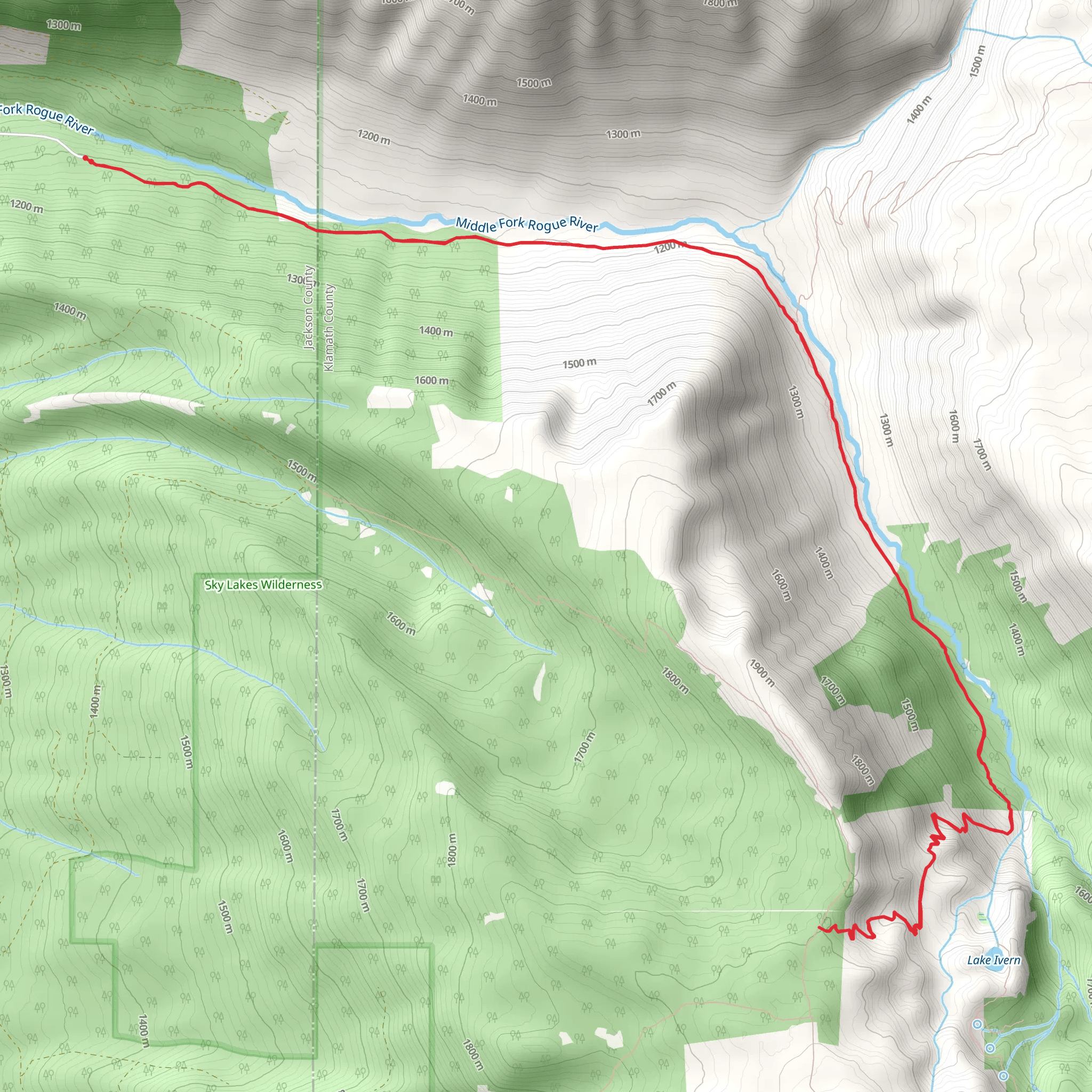 Middle Fork Trail mobile static map