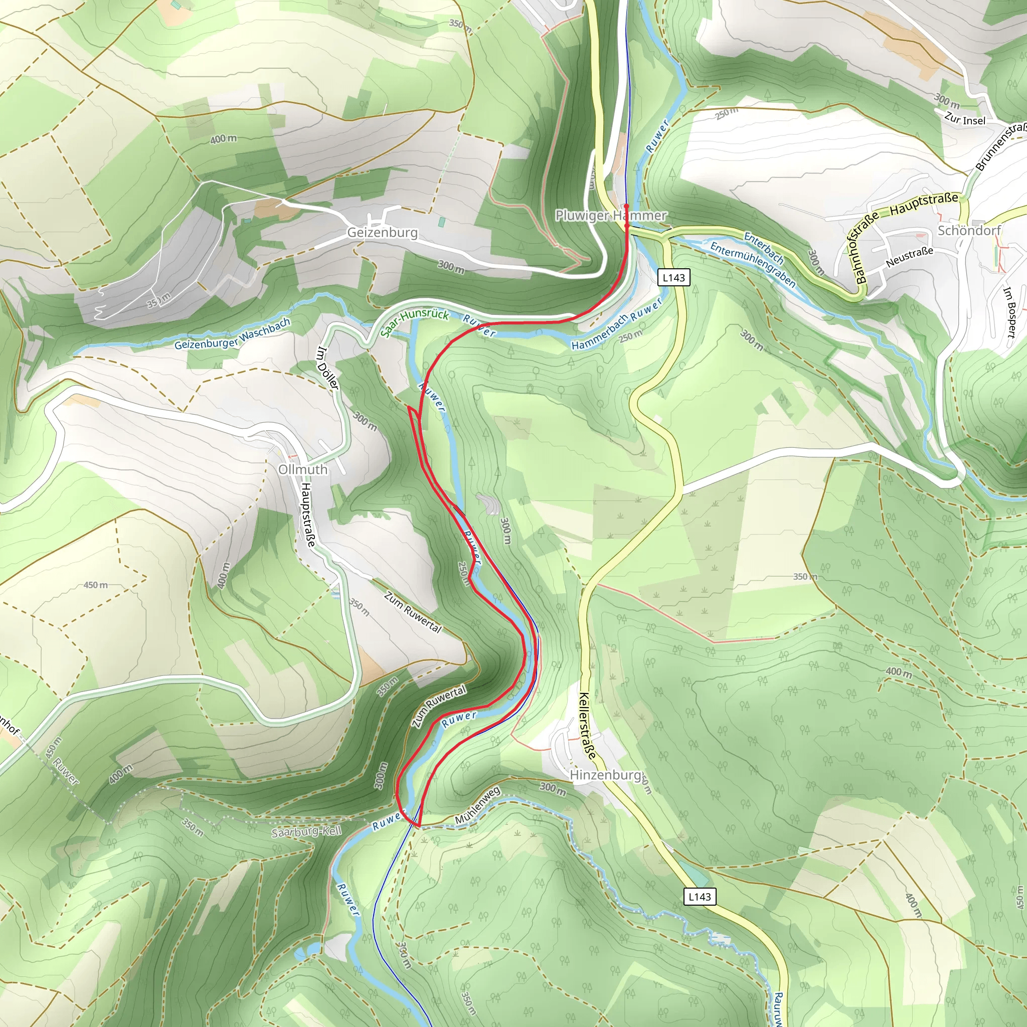 Hinzenburgermuhle Loop mobile static map