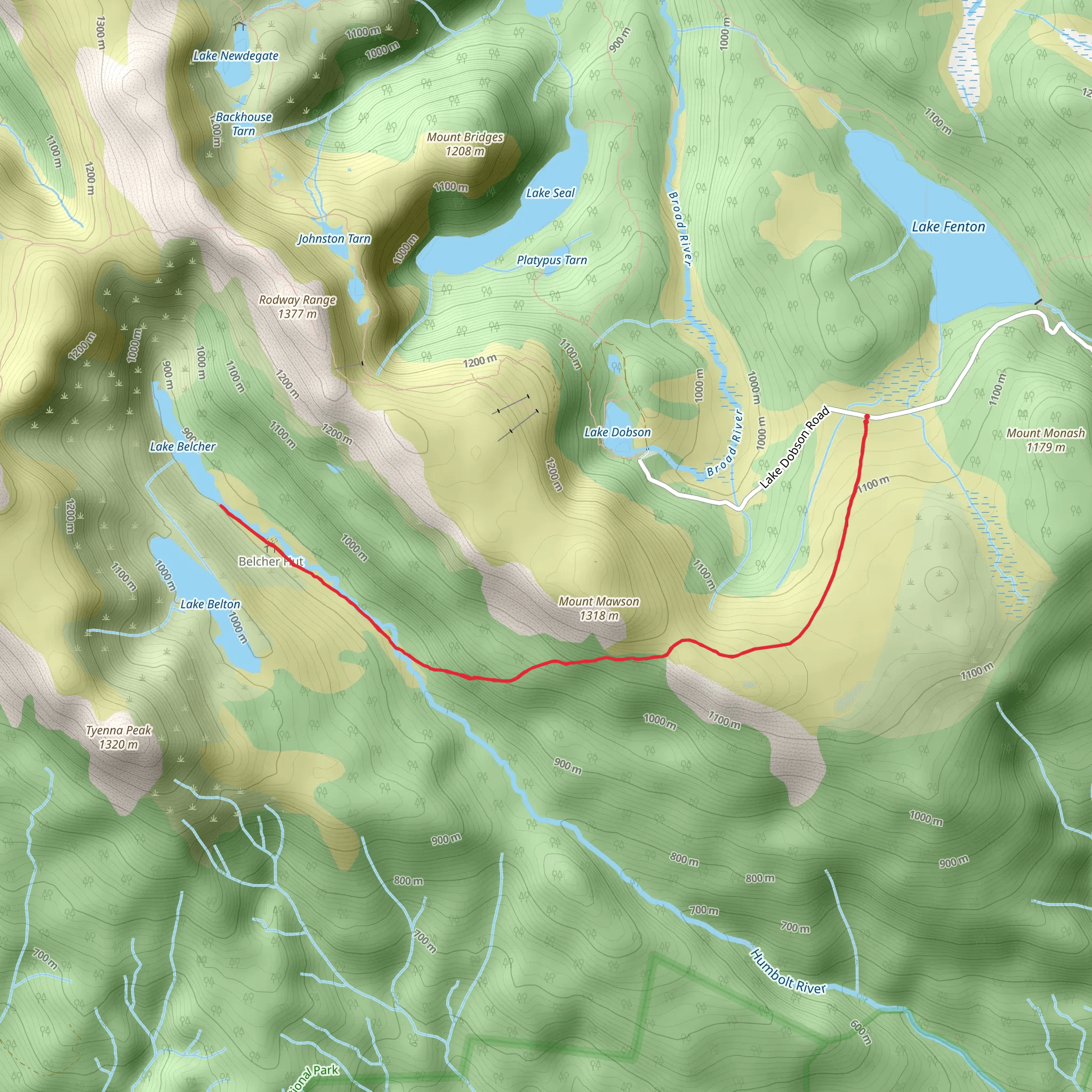 Lakes Belton and Belcher Walk mobile static map