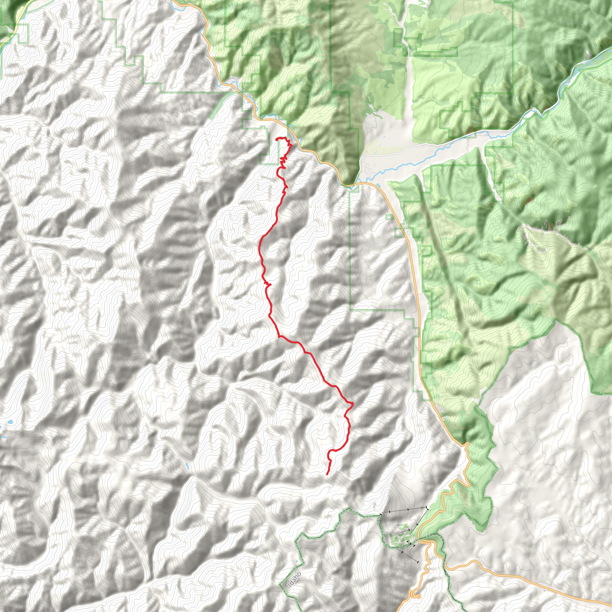 Warm Springs Ridge Trail mobile static map