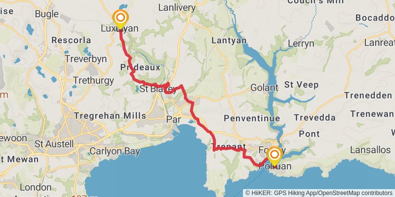 Cornish Celtic Way stage 3 Map