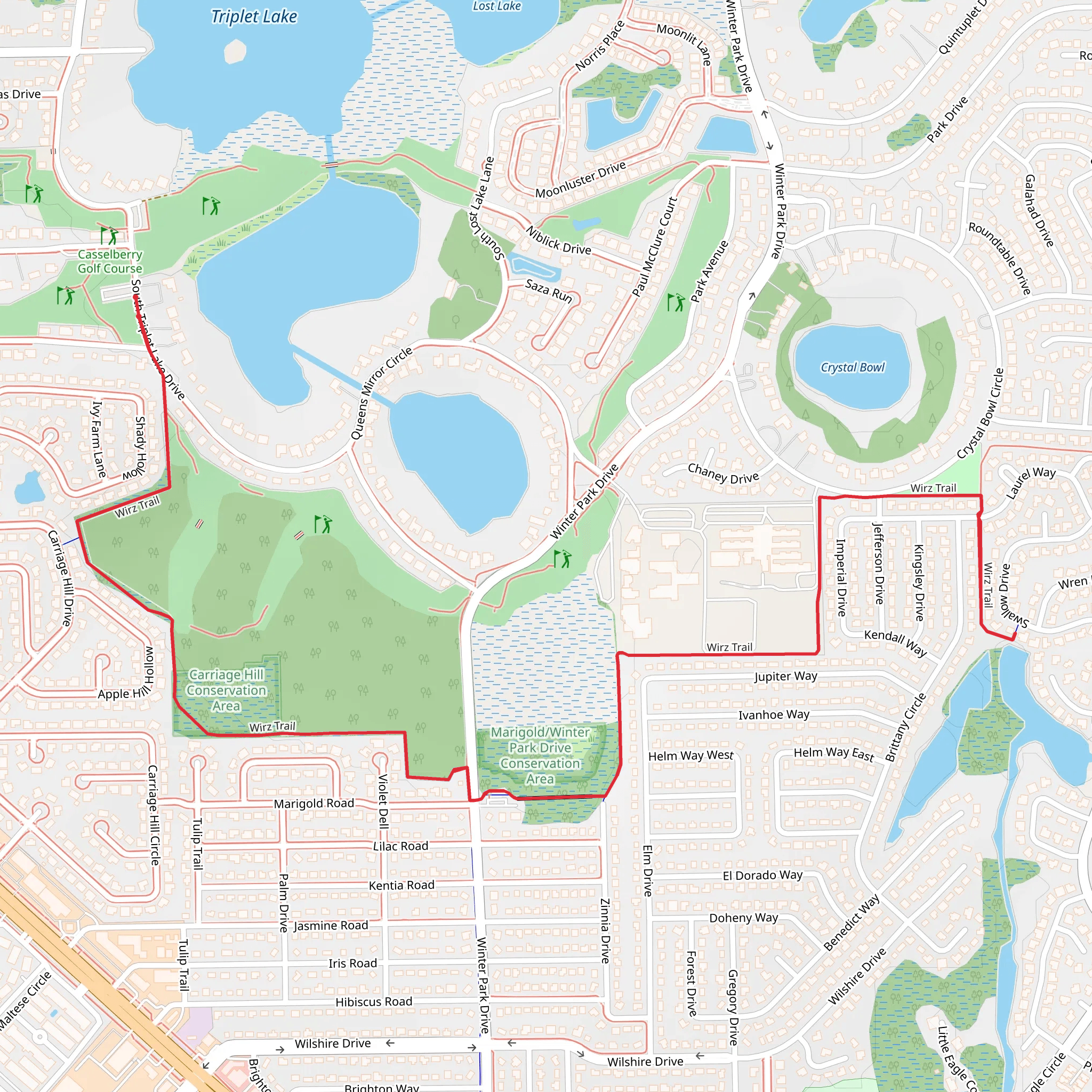 Wirz Trail Out and Back mobile static map