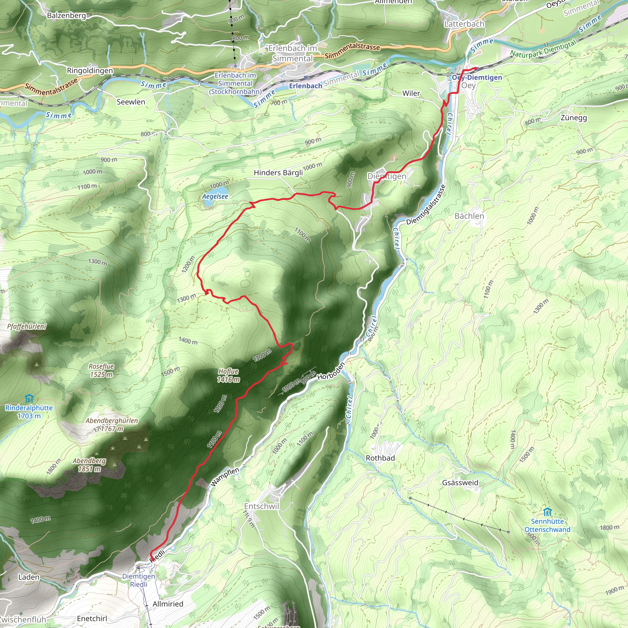 Tschuggen-Alpwanderweg mobile static map