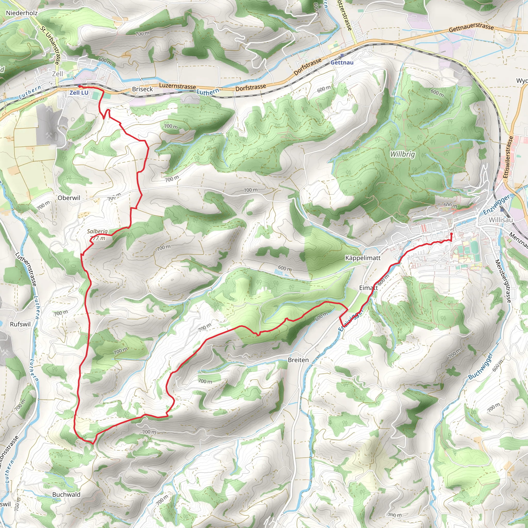 Zell - Willisau mobile static map