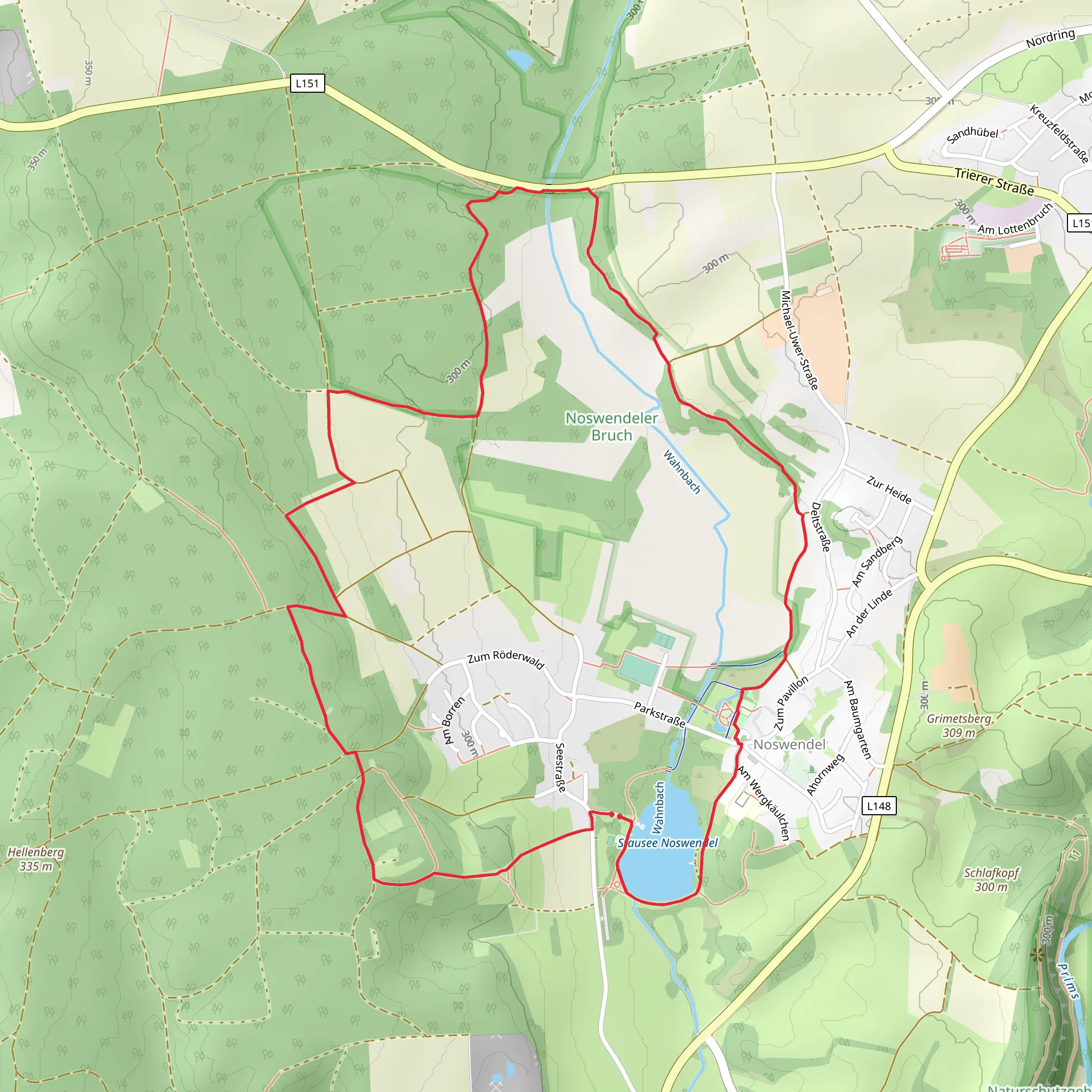 Stausee Noswendel and Noswendeler Bruch Loop mobile static map