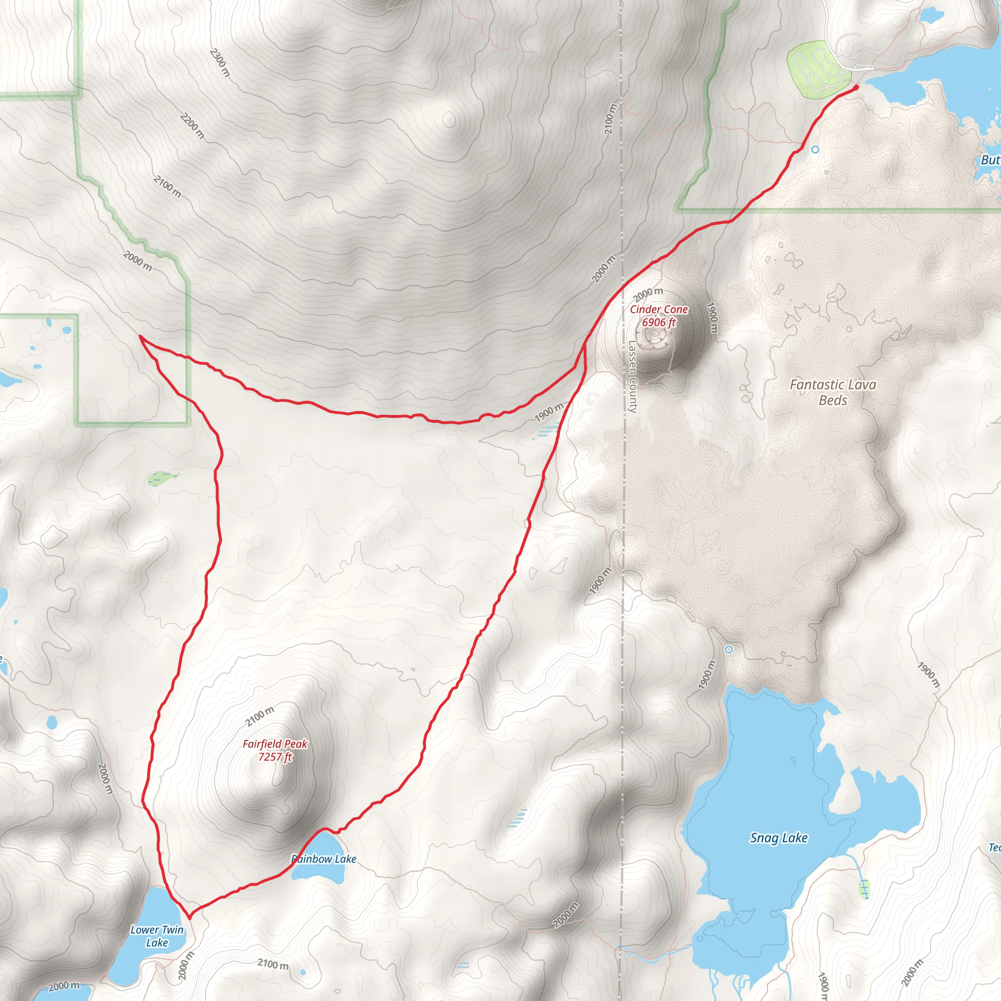 PCT and Rainbow Lake to Nobles Trail mobile static map