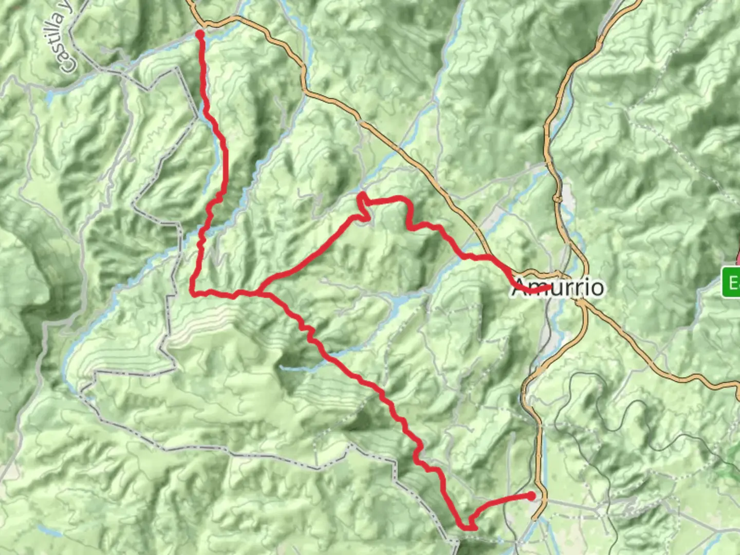 An image depicting the trail GR 284 Camino Real de la Sopeña and its surrounding area.