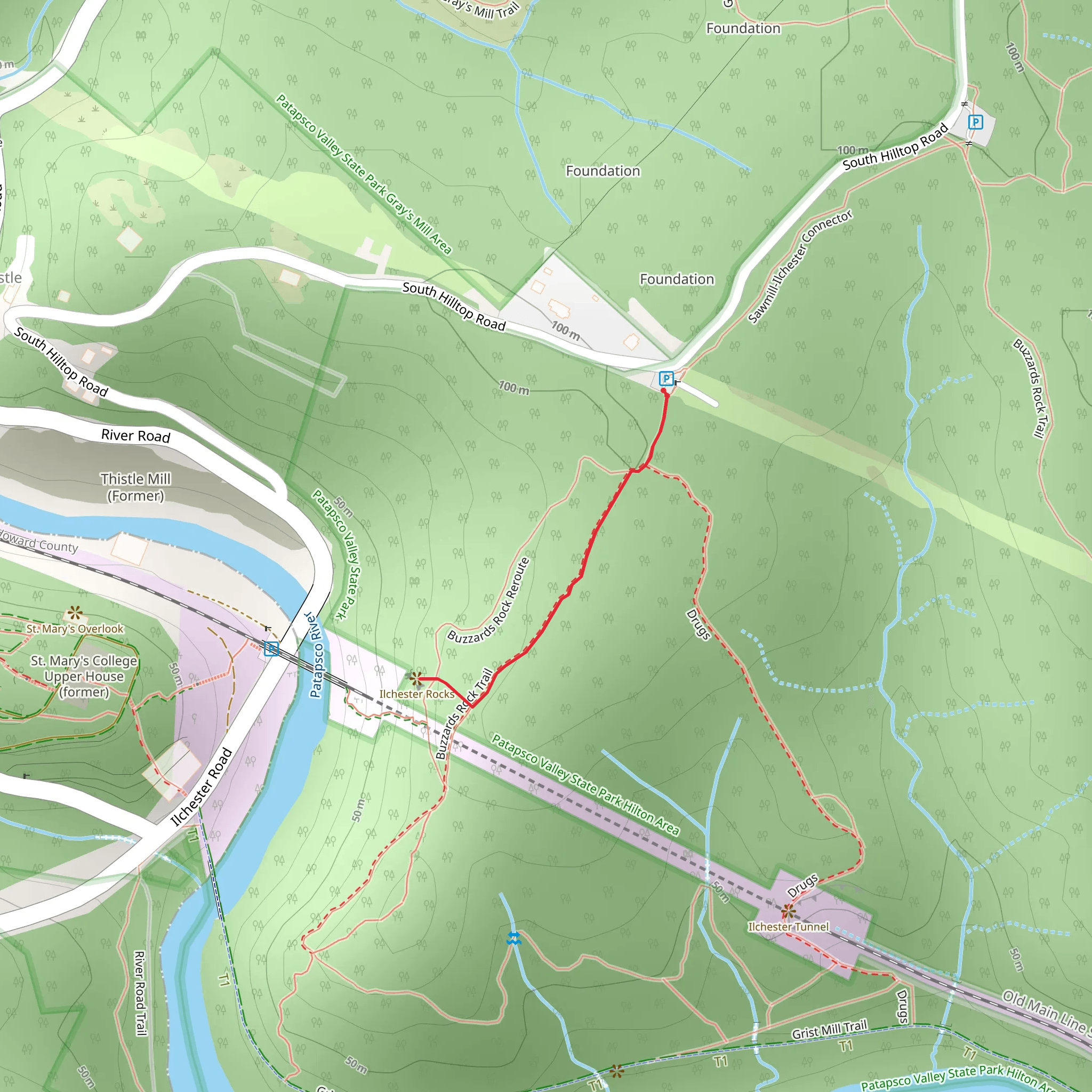 Ilchester Rocks mobile static map